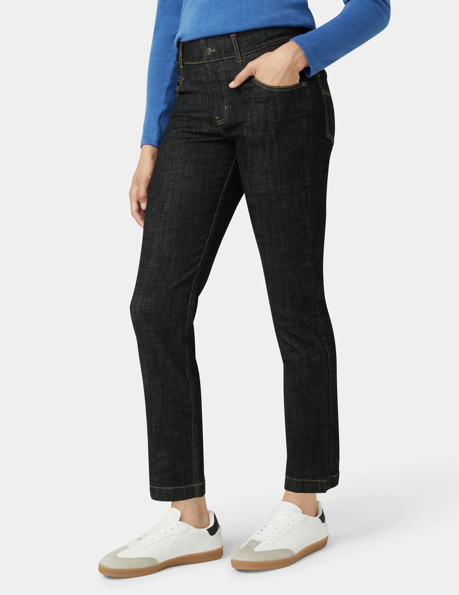 Crosshatch Denim Straight Leg Pant - Image 4