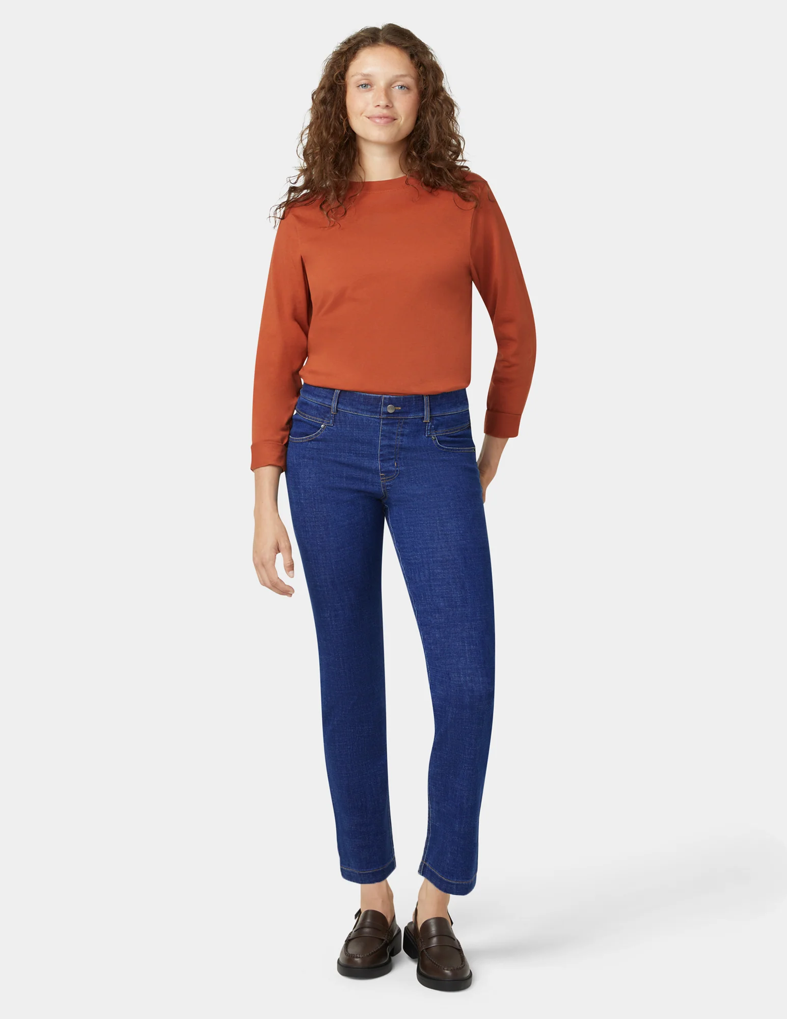 Crosshatch Denim Straight Leg Pant - Image 2