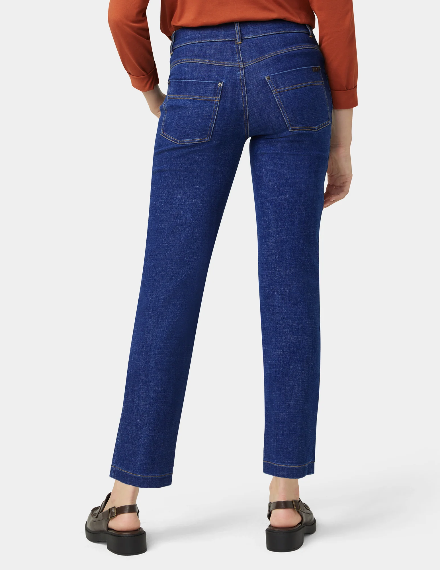 Crosshatch Denim Straight Leg Pant - Image 3