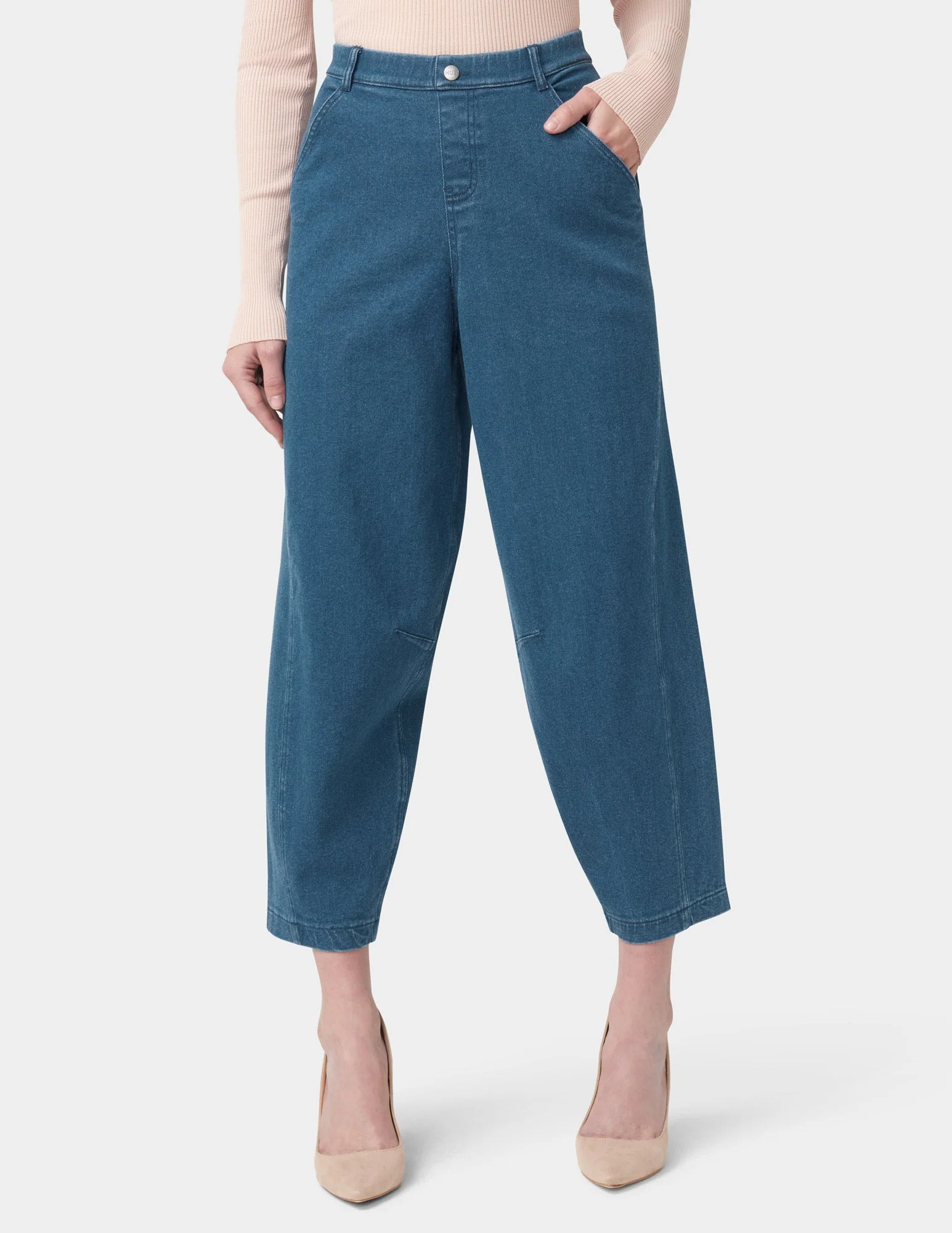 Denim Barrel Leg Skimmer