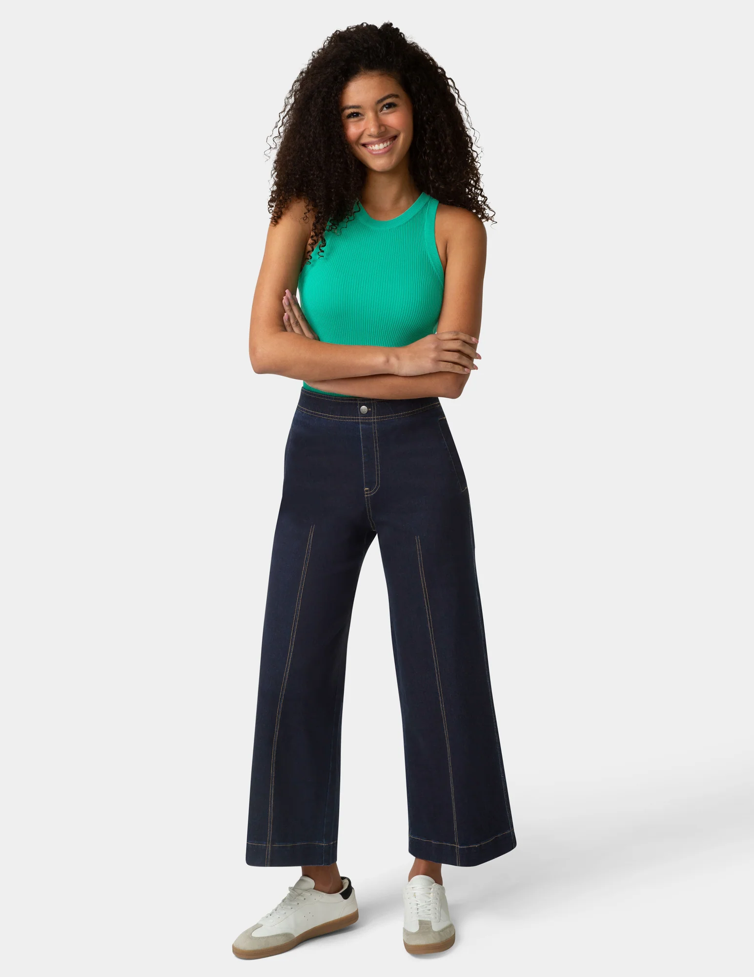Fine Lines Denim Crop Wide Leg Pant - Image 2