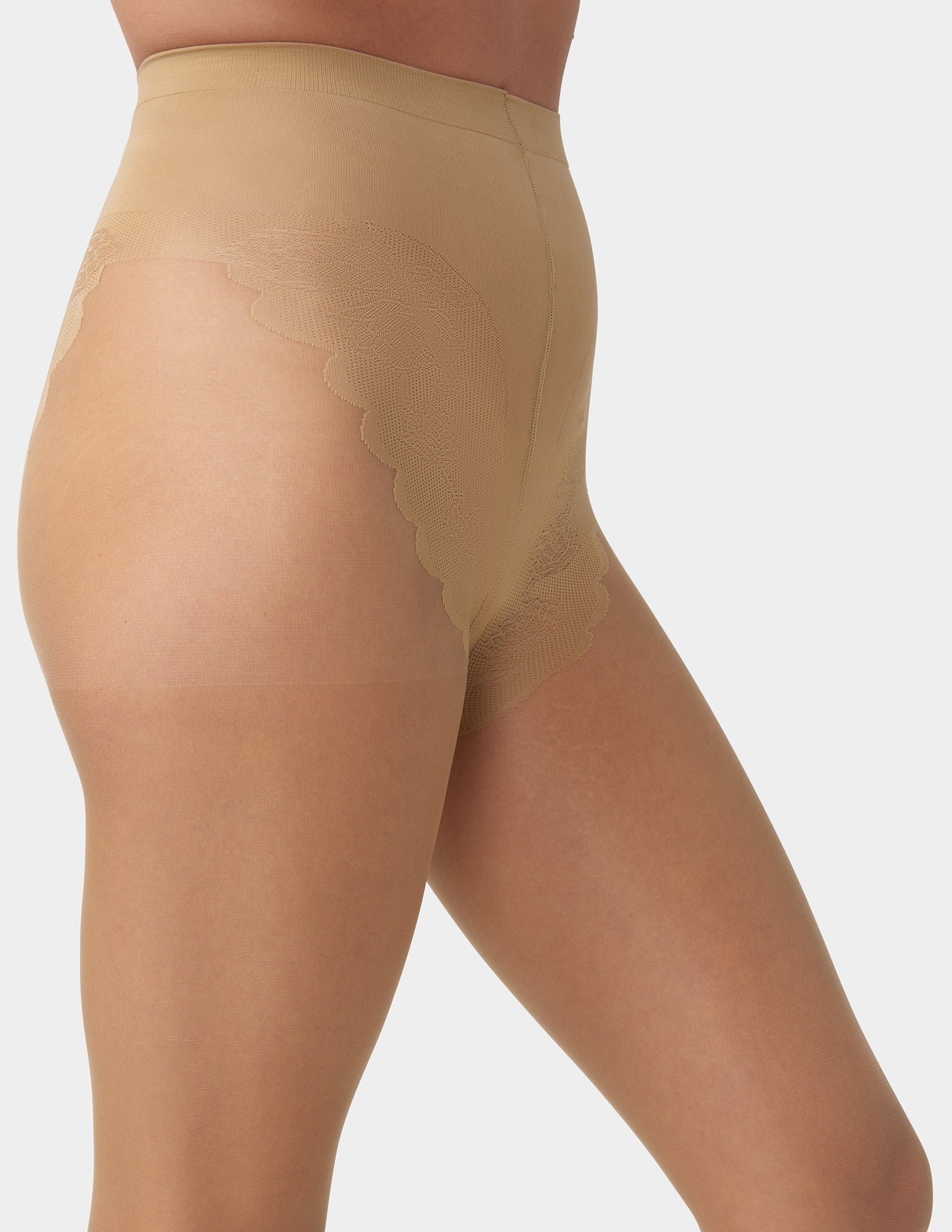 French Lace Control Top Pantyhose - Image 2