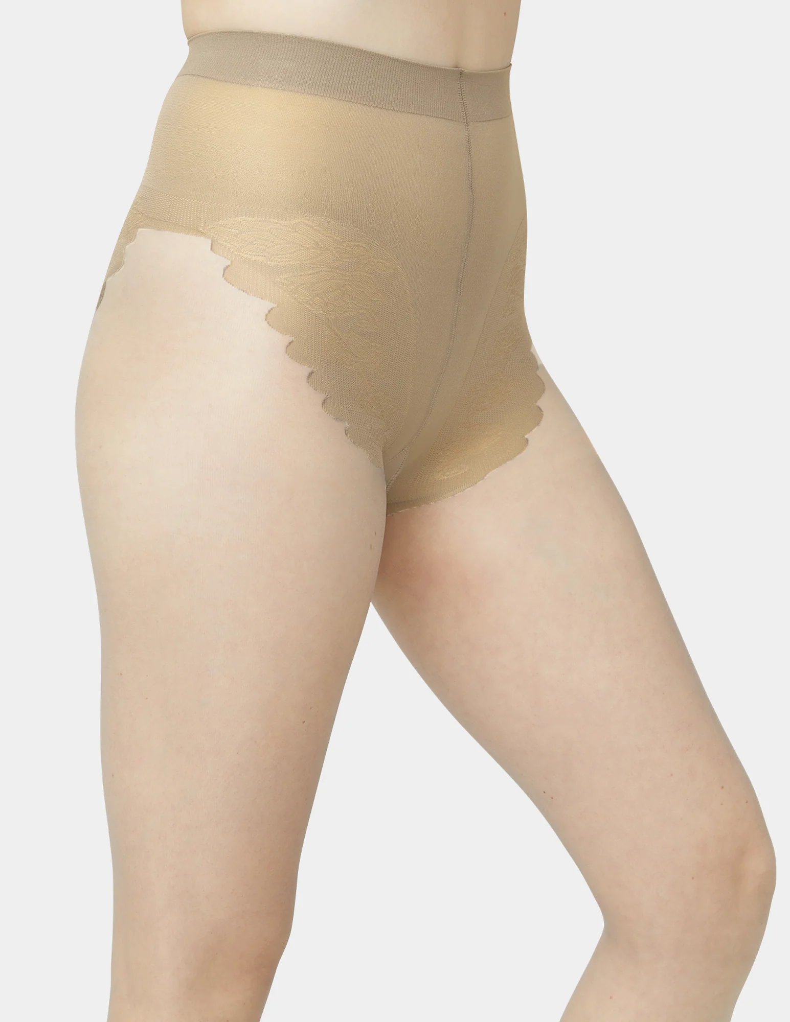French Lace Control Top Pantyhose - Image 2