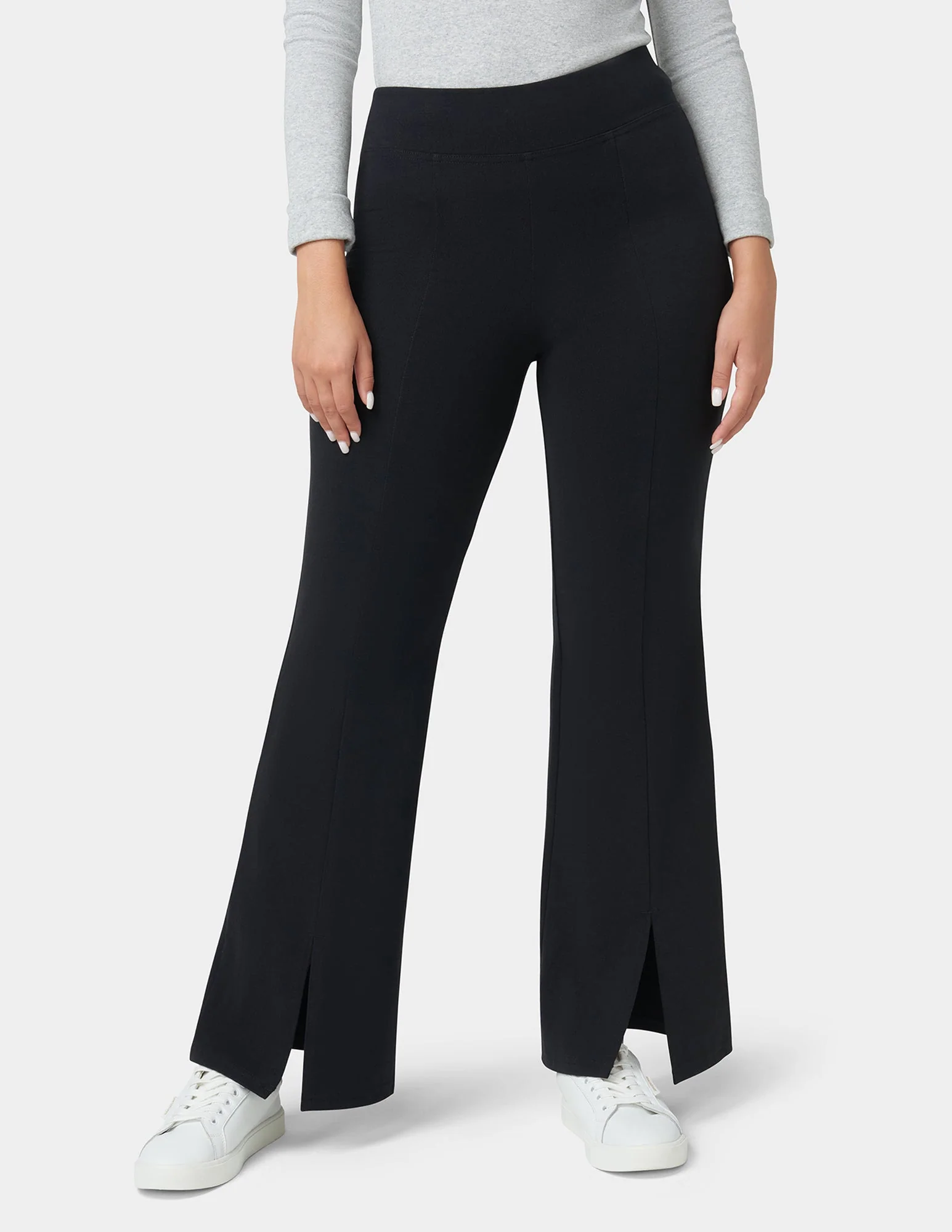 Front Slit Cotton Yoga Pants - Image 2