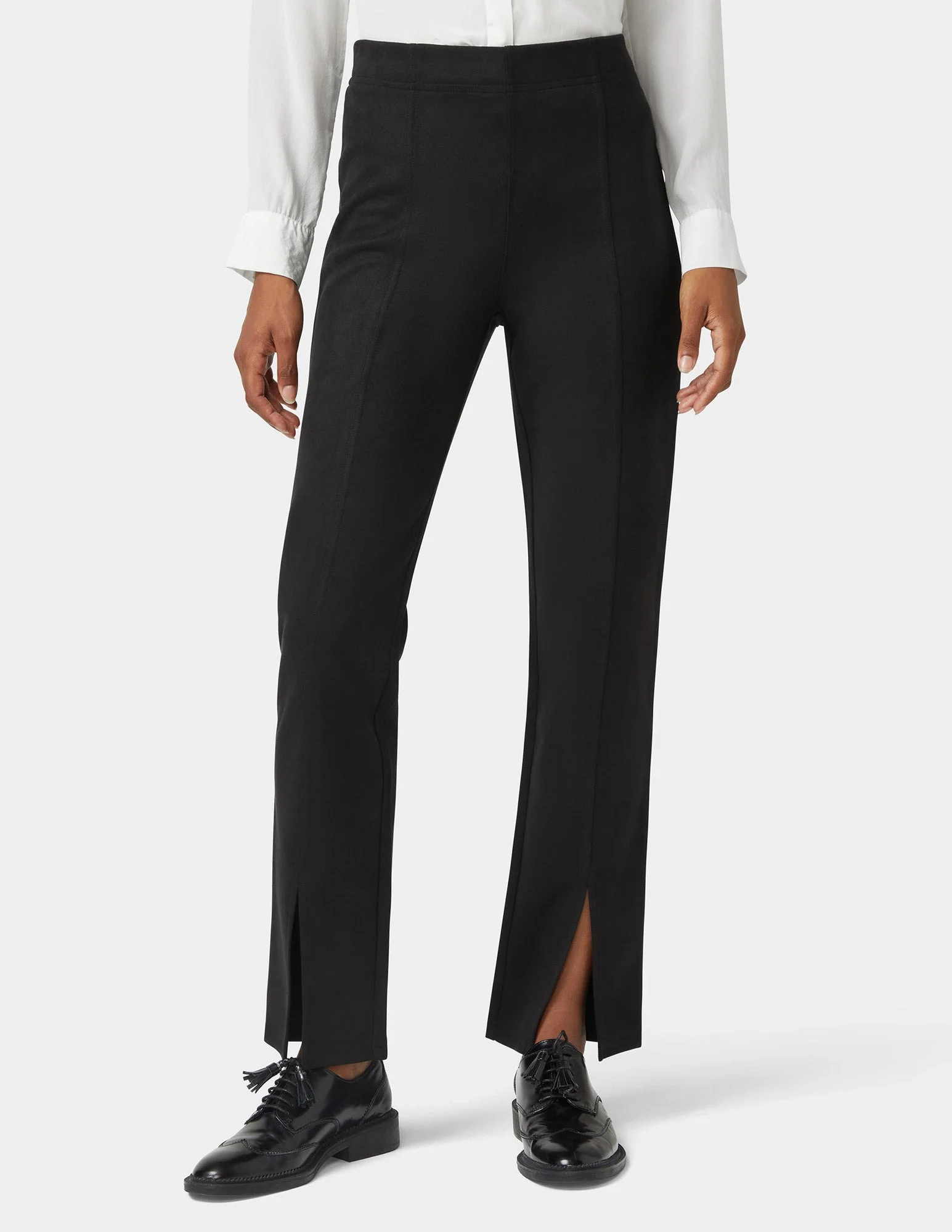 Hi-Rise Suede Straight Legging