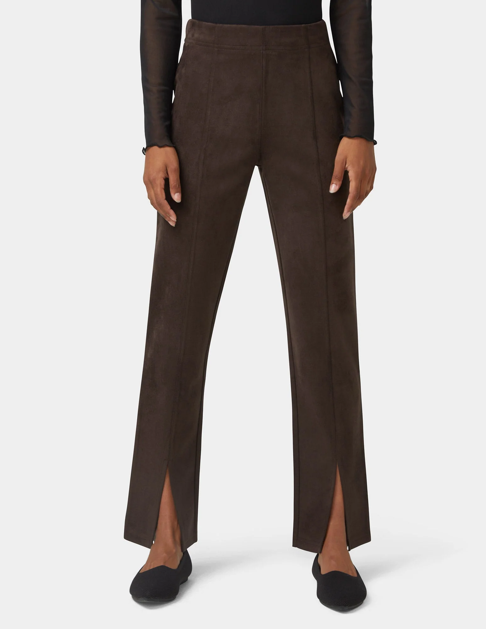 Hi-Rise Suede Straight Legging - Image 4
