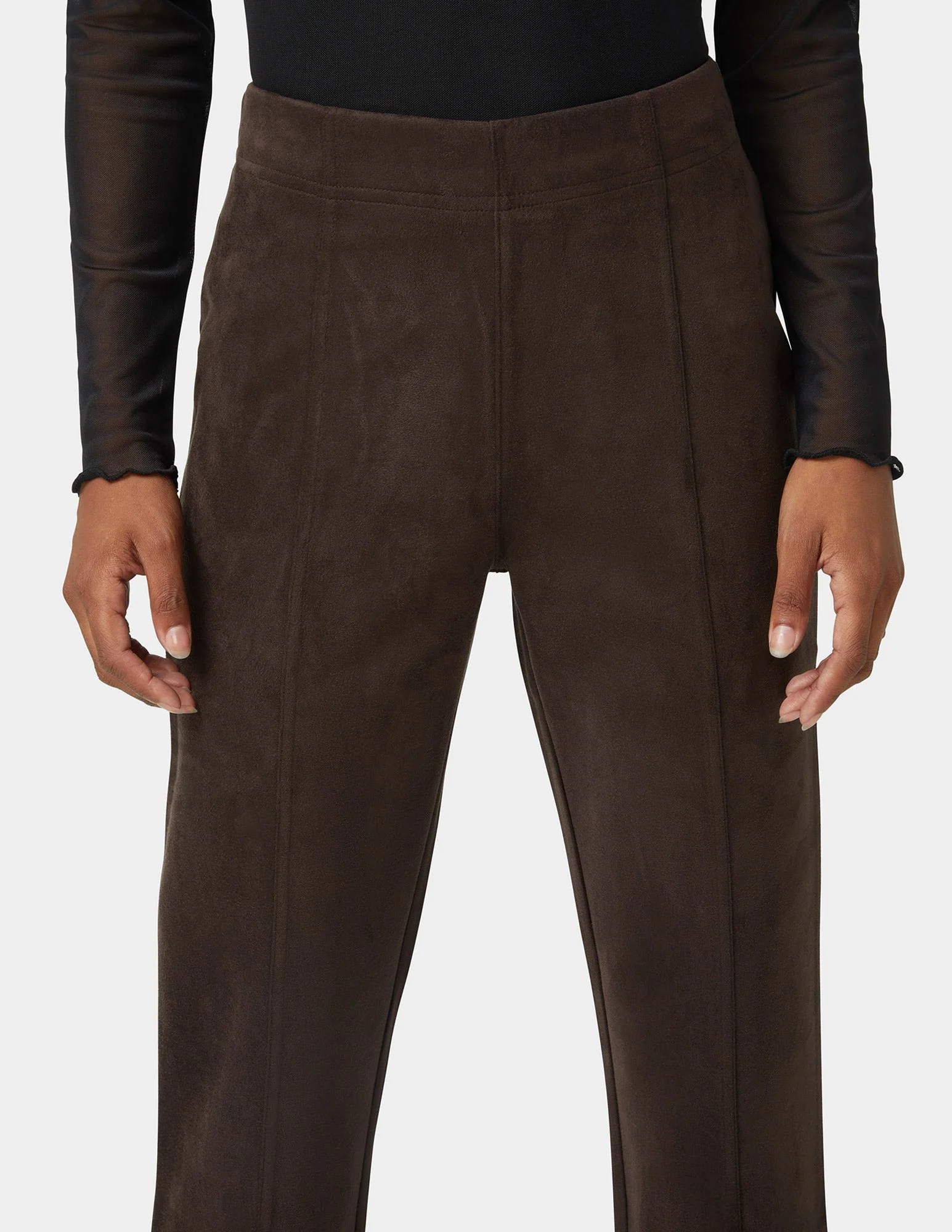 Hi-Rise Suede Straight Legging - Image 5