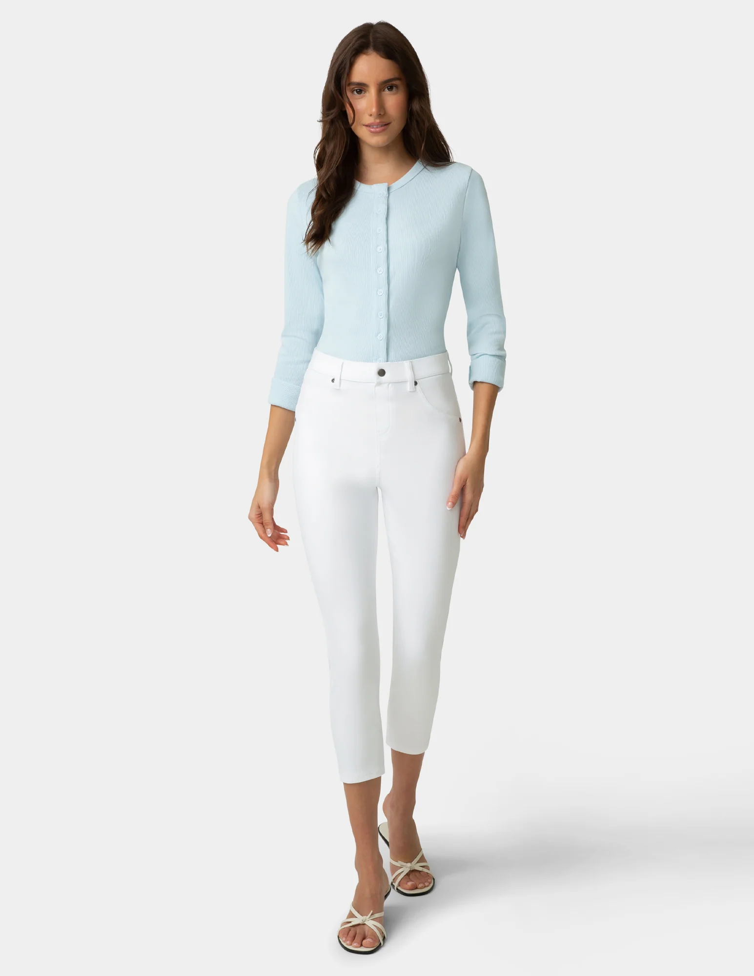 Hi-Rise Ultra Soft Denim Capri Legging - Image 2