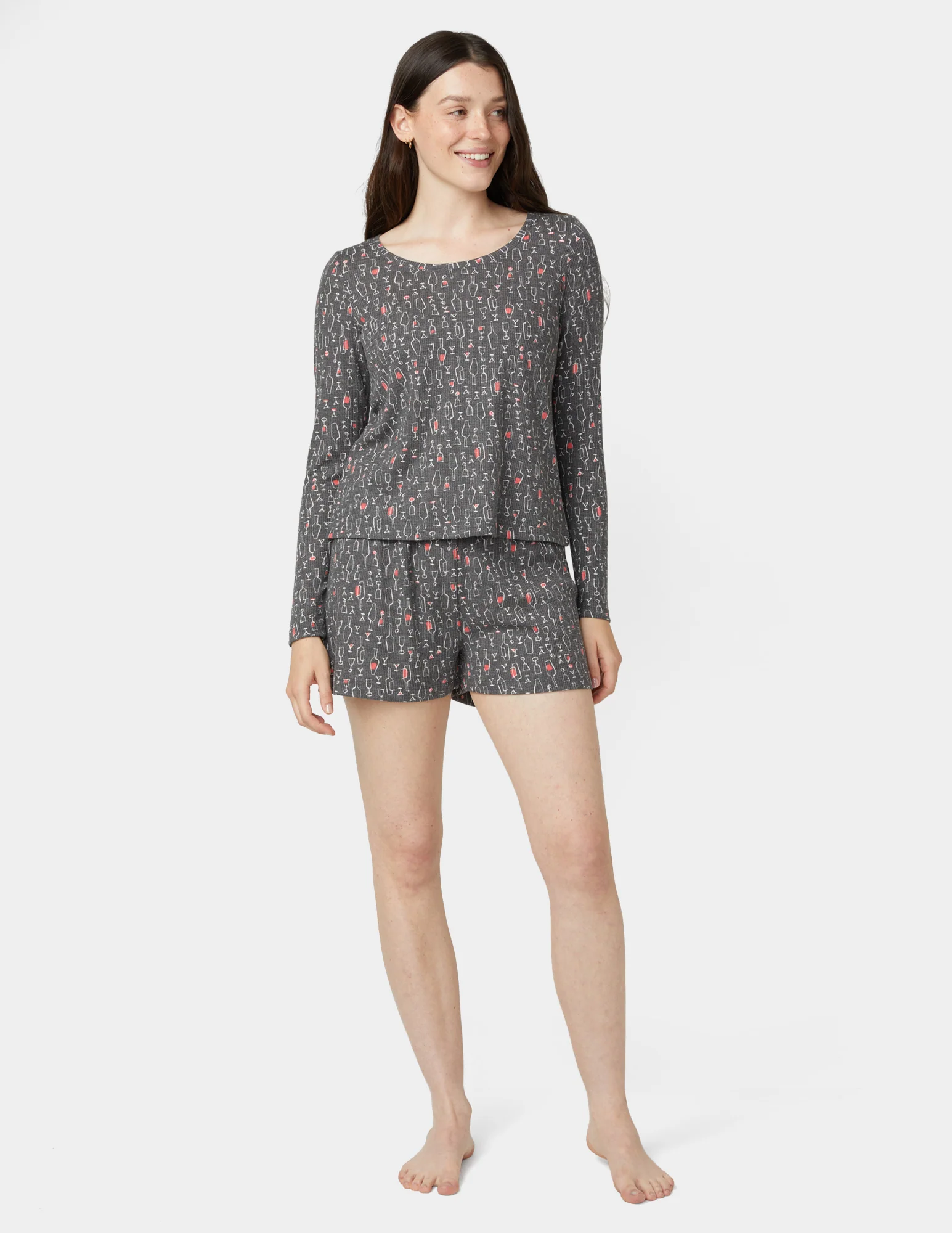 Long Sleeve Waffle Boxer Set