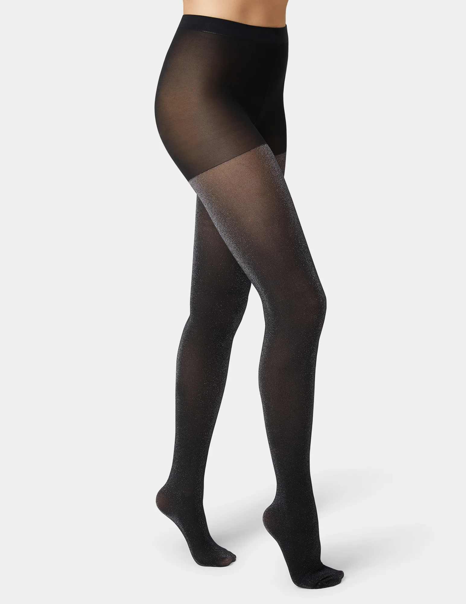 Metallic Opaque Tight With Control Top