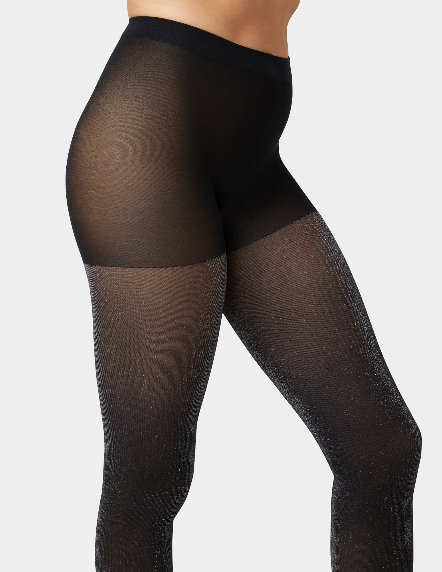 Metallic Opaque Tight With Control Top - Image 2