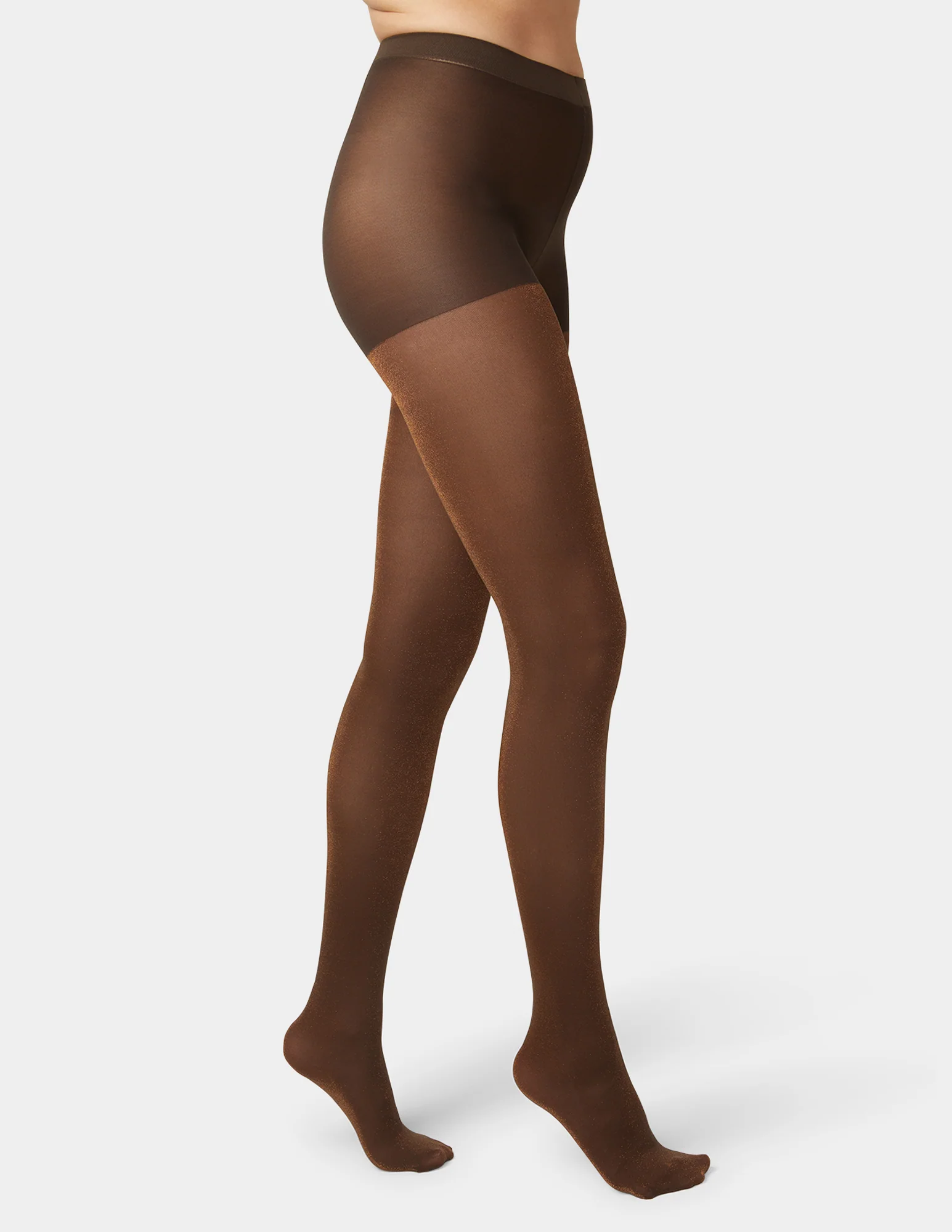 Metallic Opaque Tight With Control Top