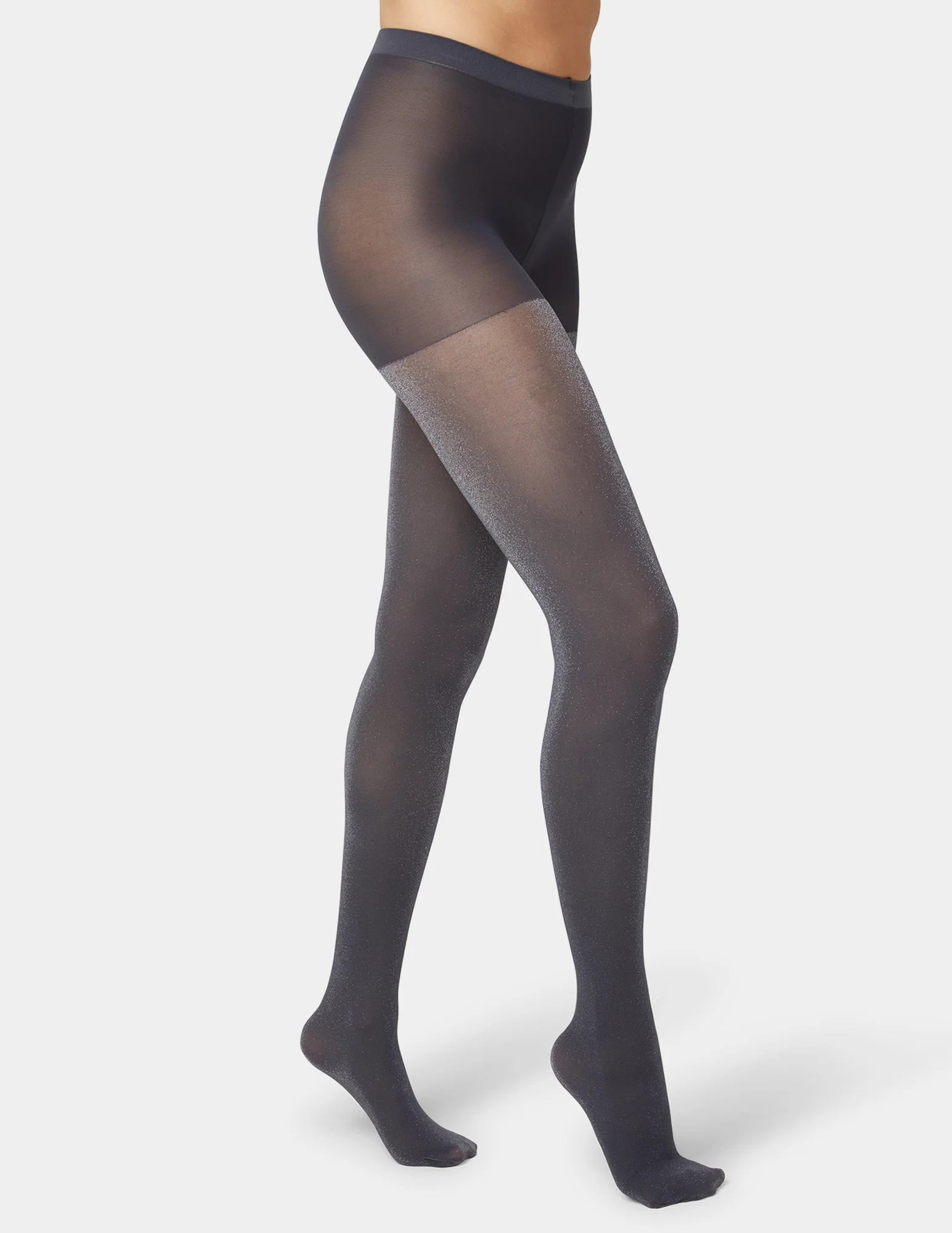 Metallic Opaque Tight With Control Top