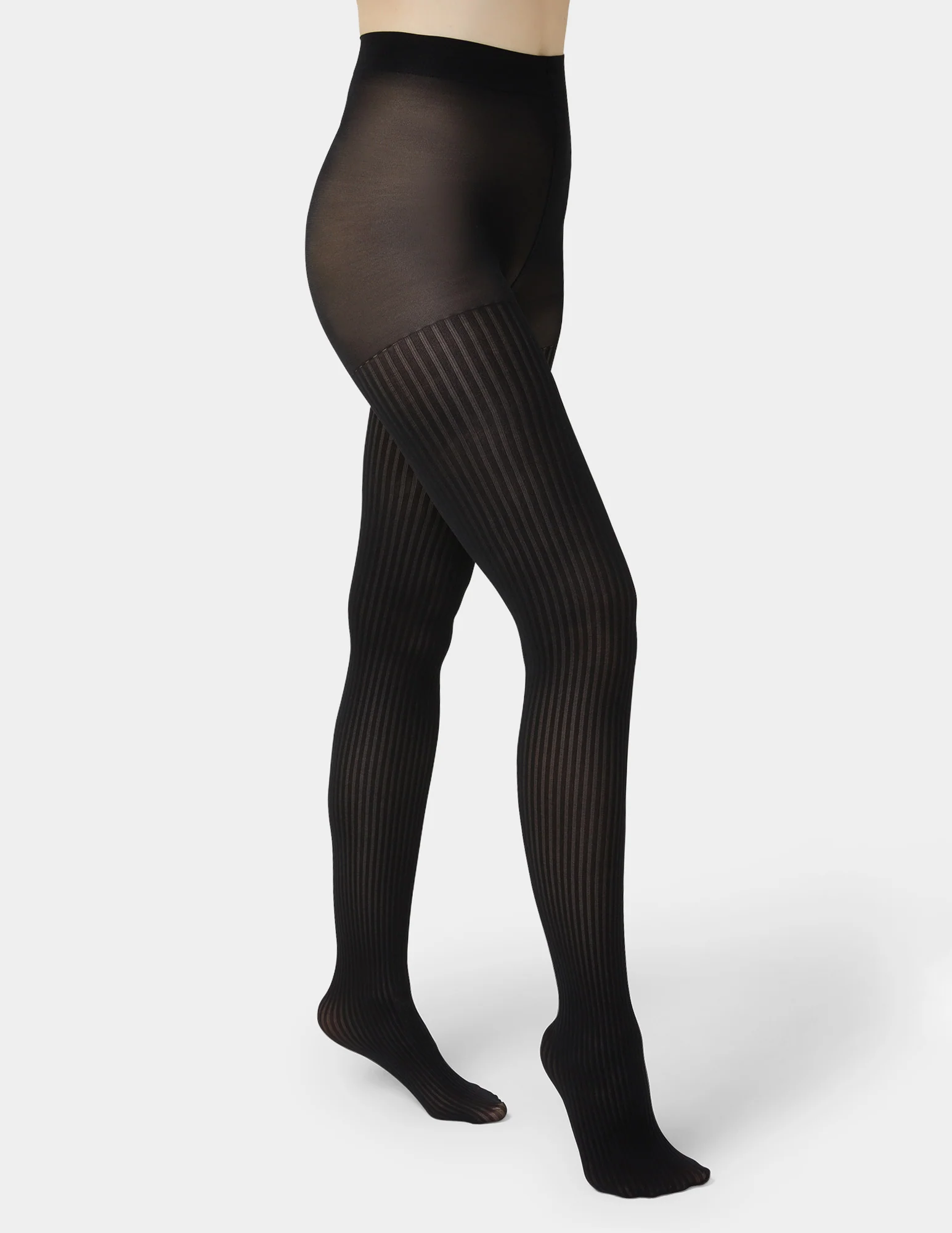 Opaque Sheer Rib Tight With Control Top