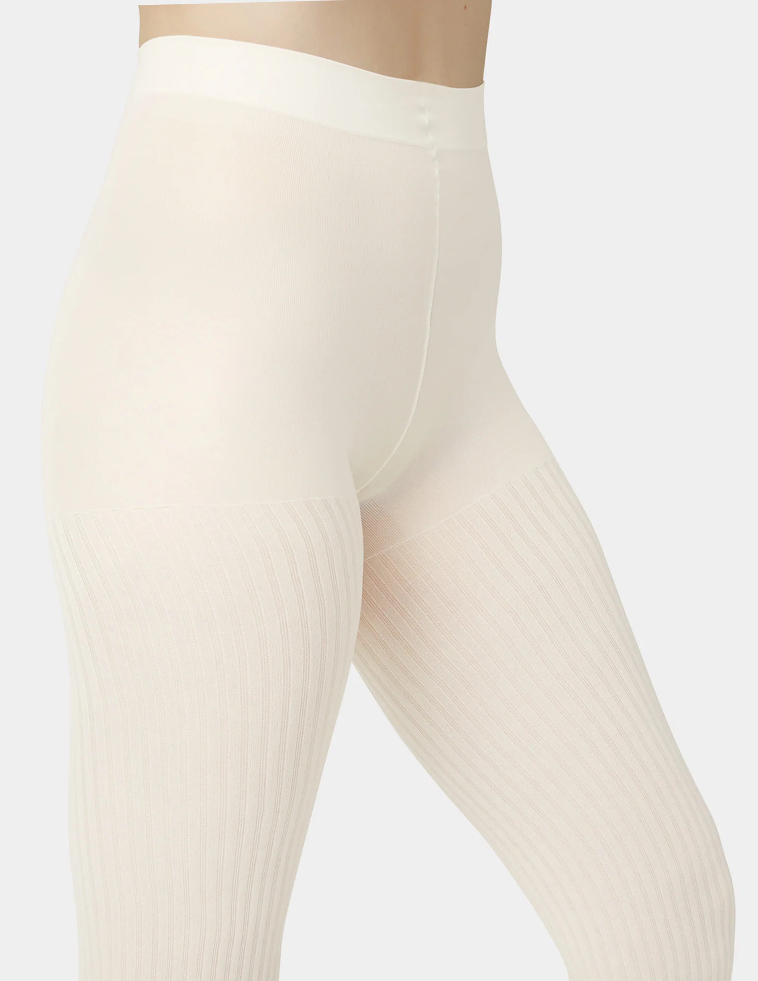 Opaque Sheer Rib Tight With Control Top - Image 2