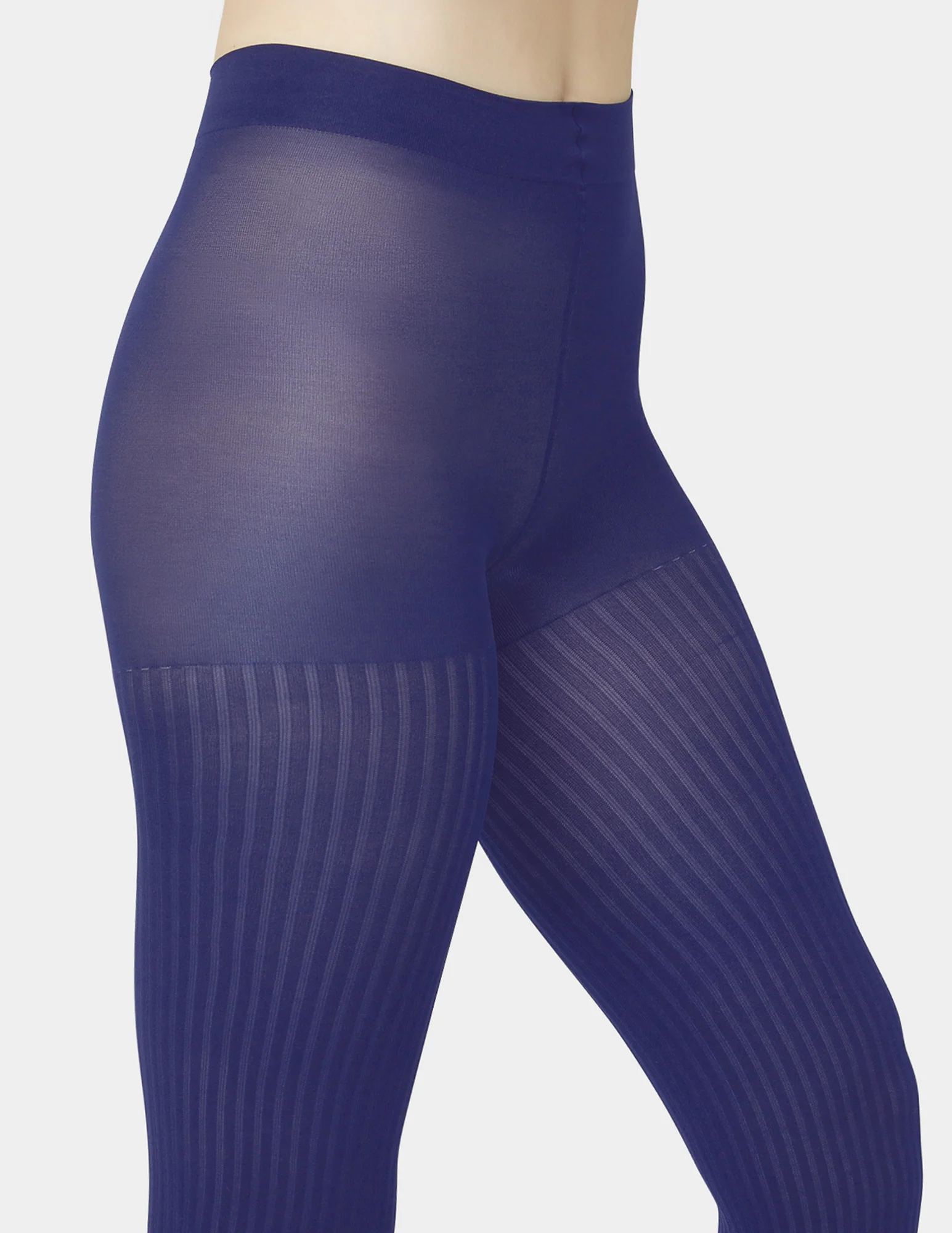 Opaque Sheer Rib Tight With Control Top - Image 2