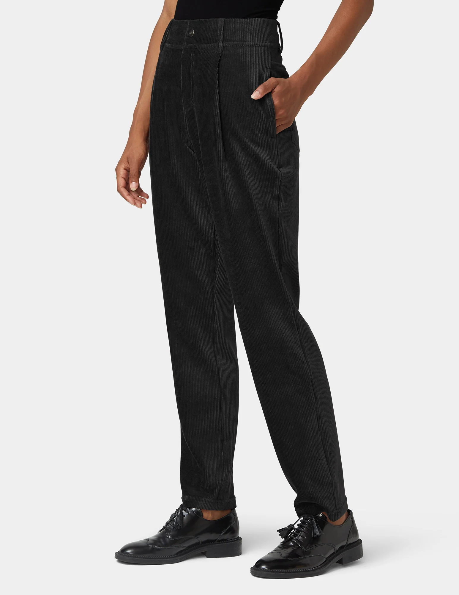 Plush Corduroy Tapered Pants - Image 3
