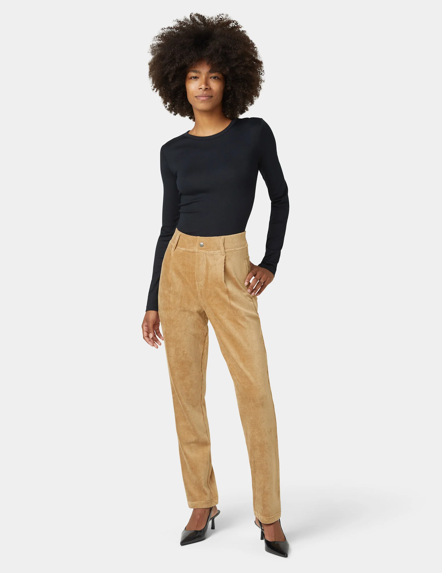 Plush Corduroy Tapered Pants - Image 6