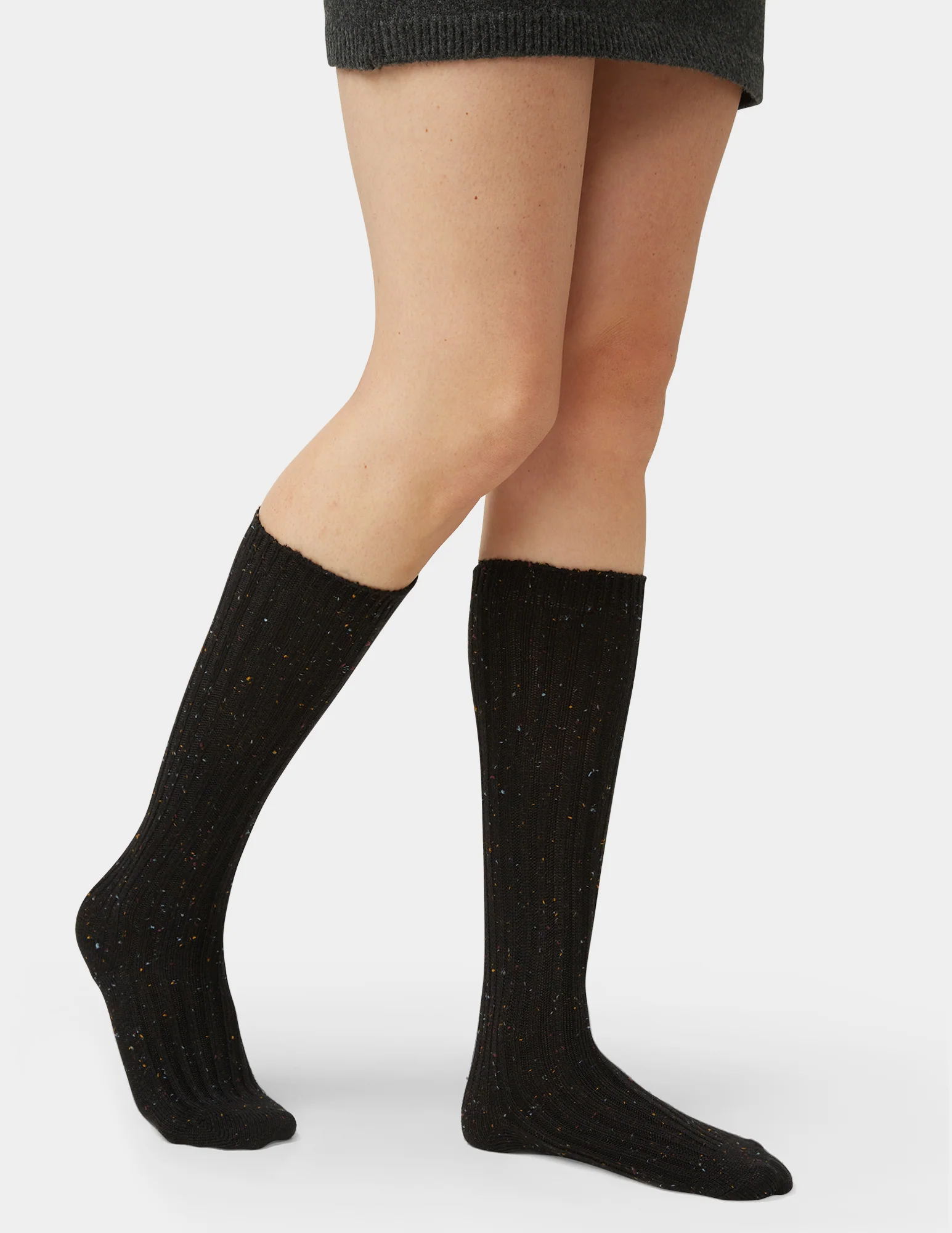 Ribbed Tweed Knee Sock
