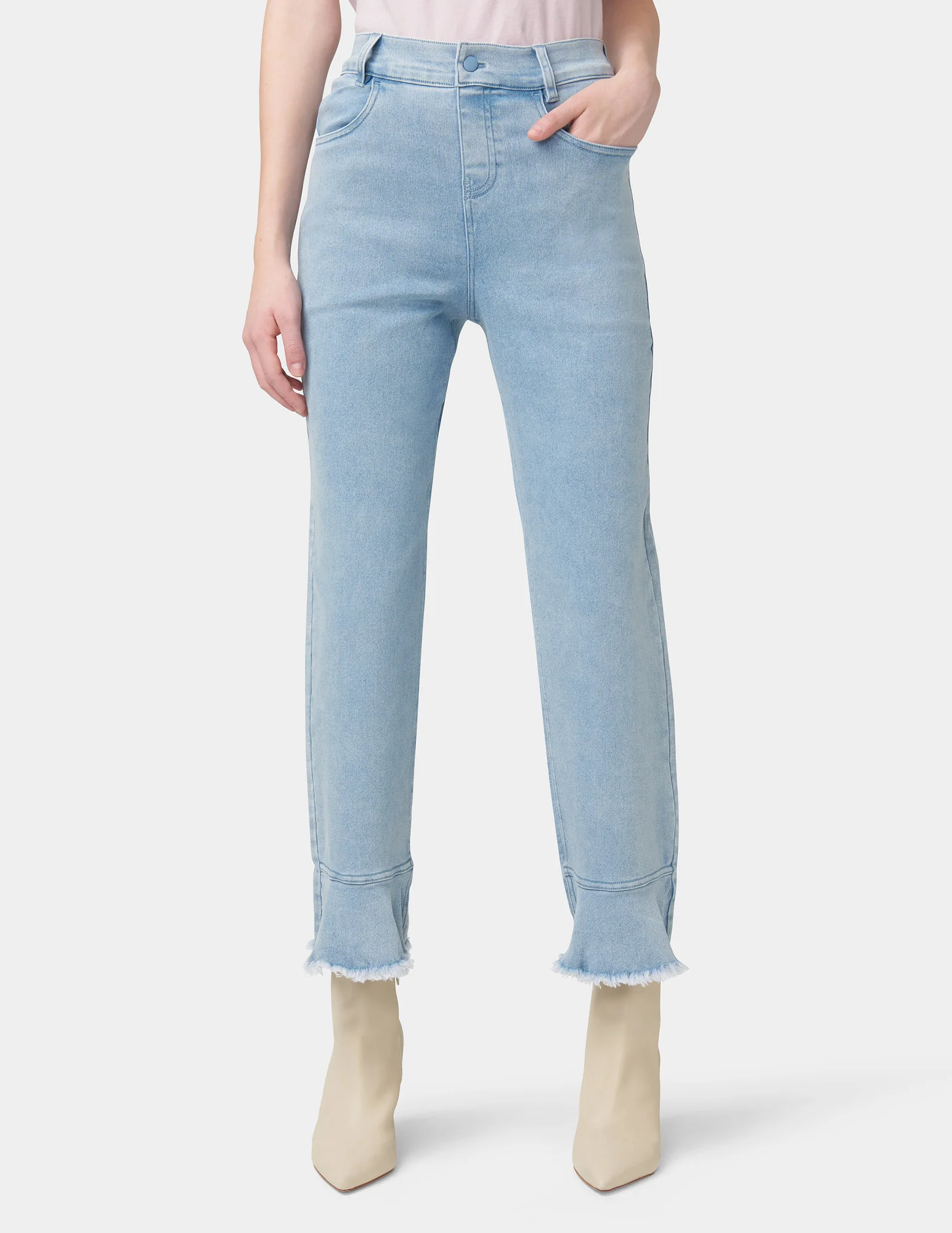 Ruffle Hem Denim Skimmer