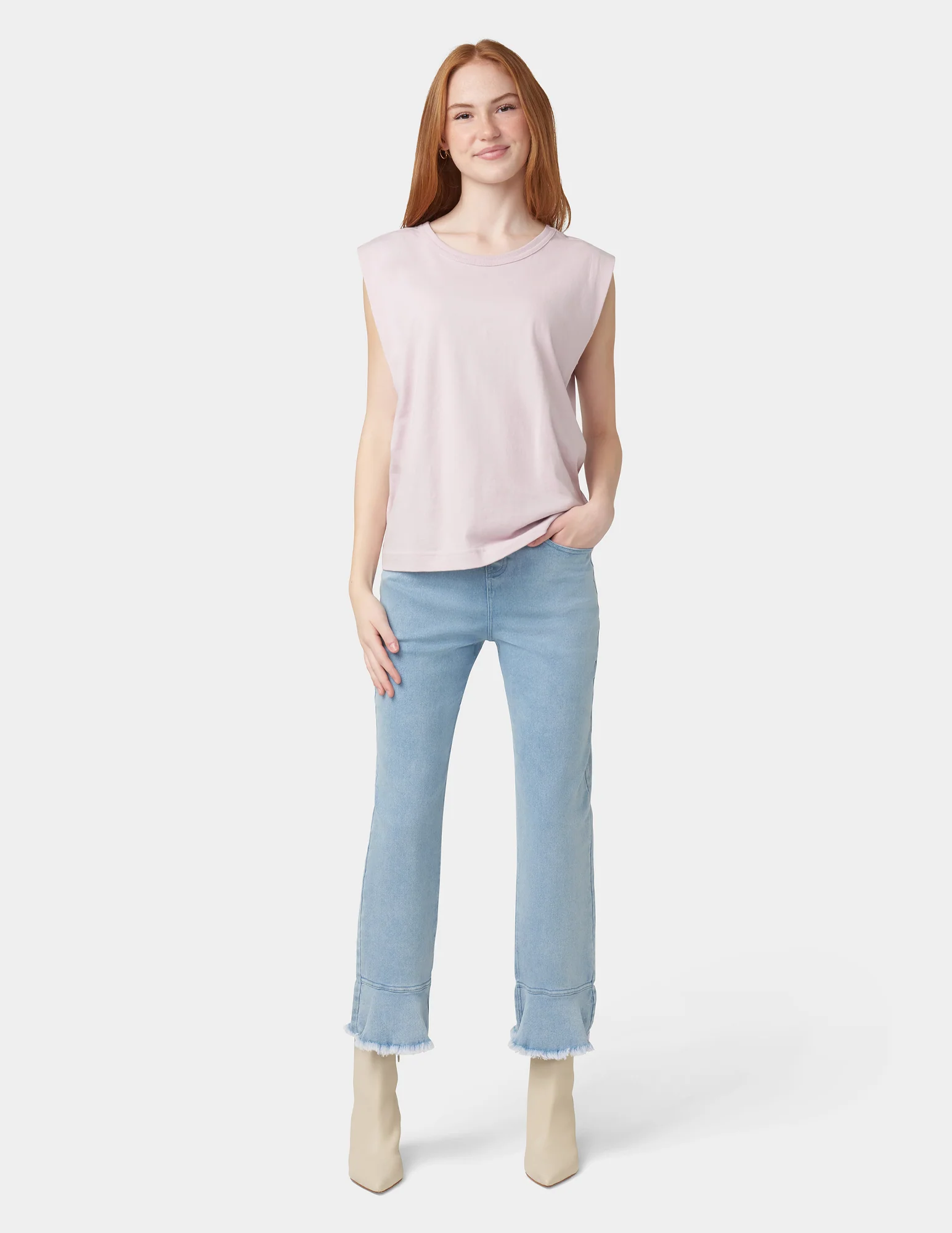 Ruffle Hem Denim Skimmer - Image 8