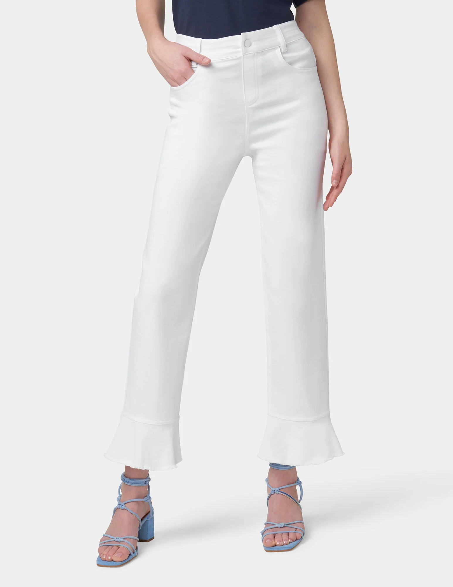 Ruffle Hem Denim Skimmer