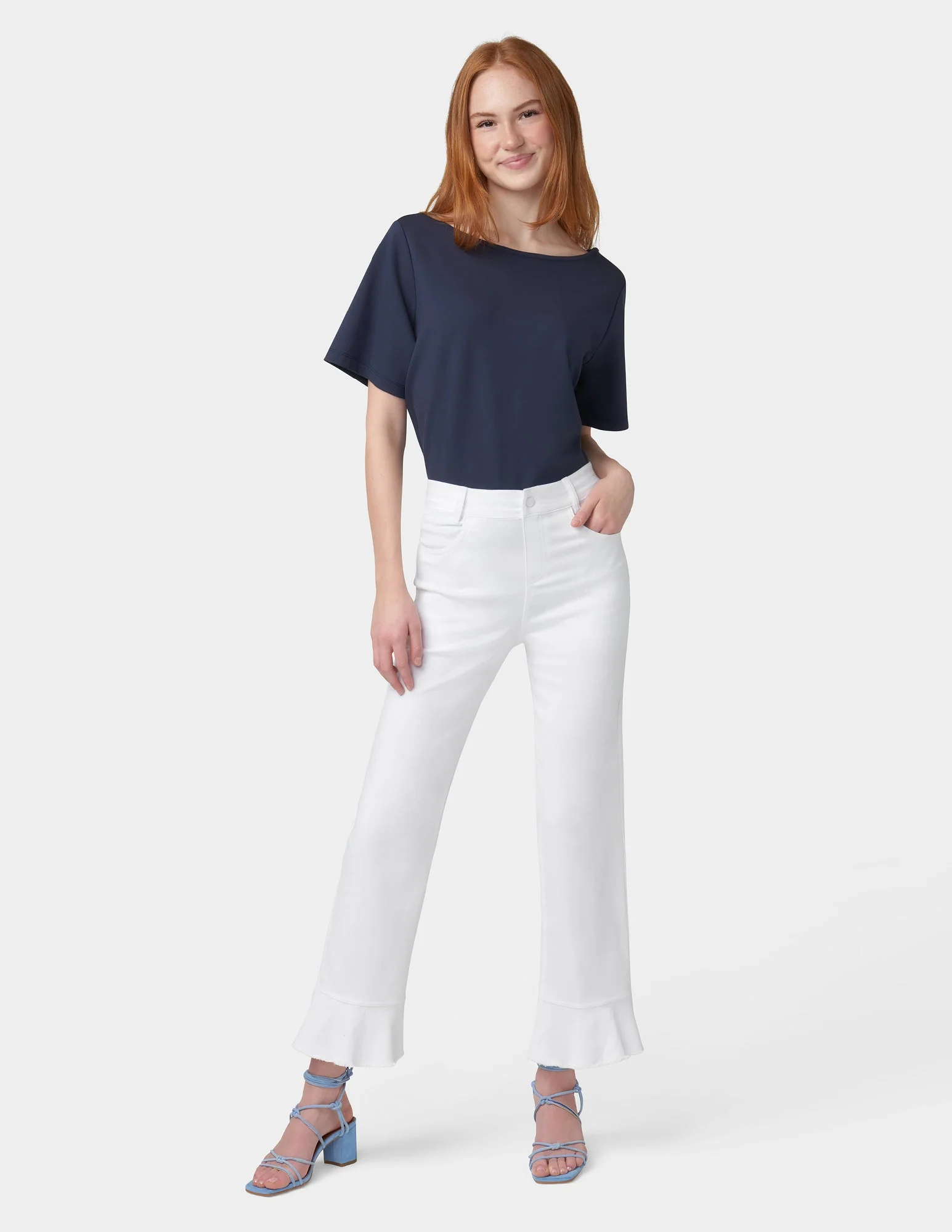 Ruffle Hem Denim Skimmer - Image 2