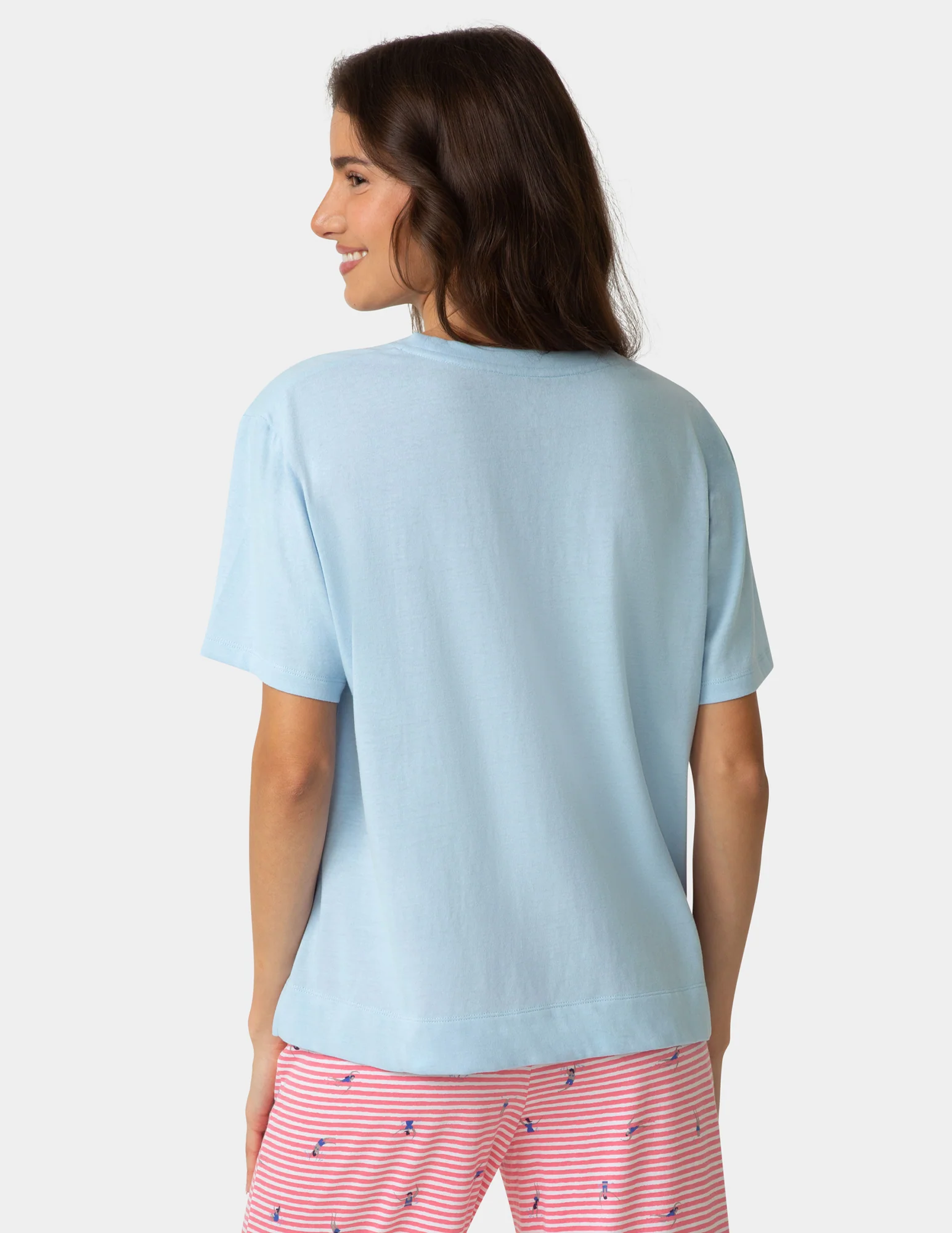 Short Sleeve Cotton Candied Boxy PJ Tee - Image 3