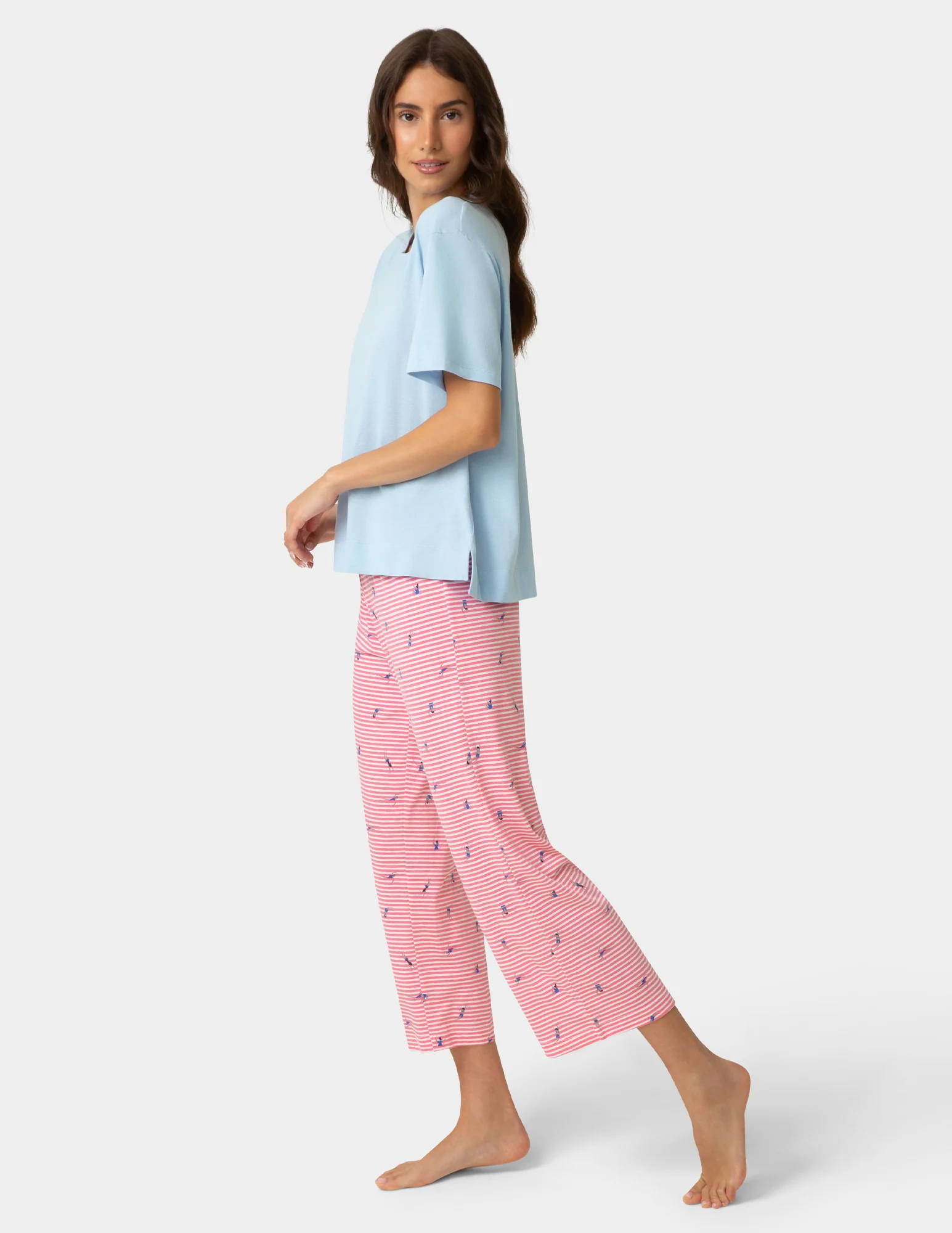 Short Sleeve Cotton Candied Boxy PJ Tee - Image 4