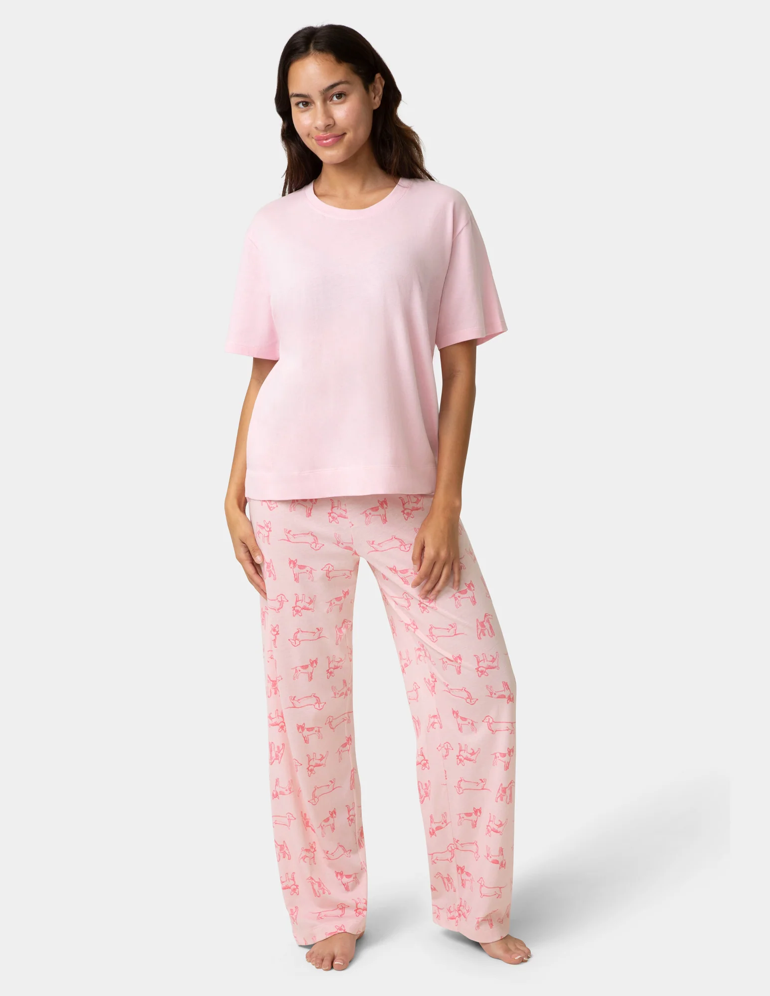 Short Sleeve Cotton Candied Boxy PJ Tee - Image 2