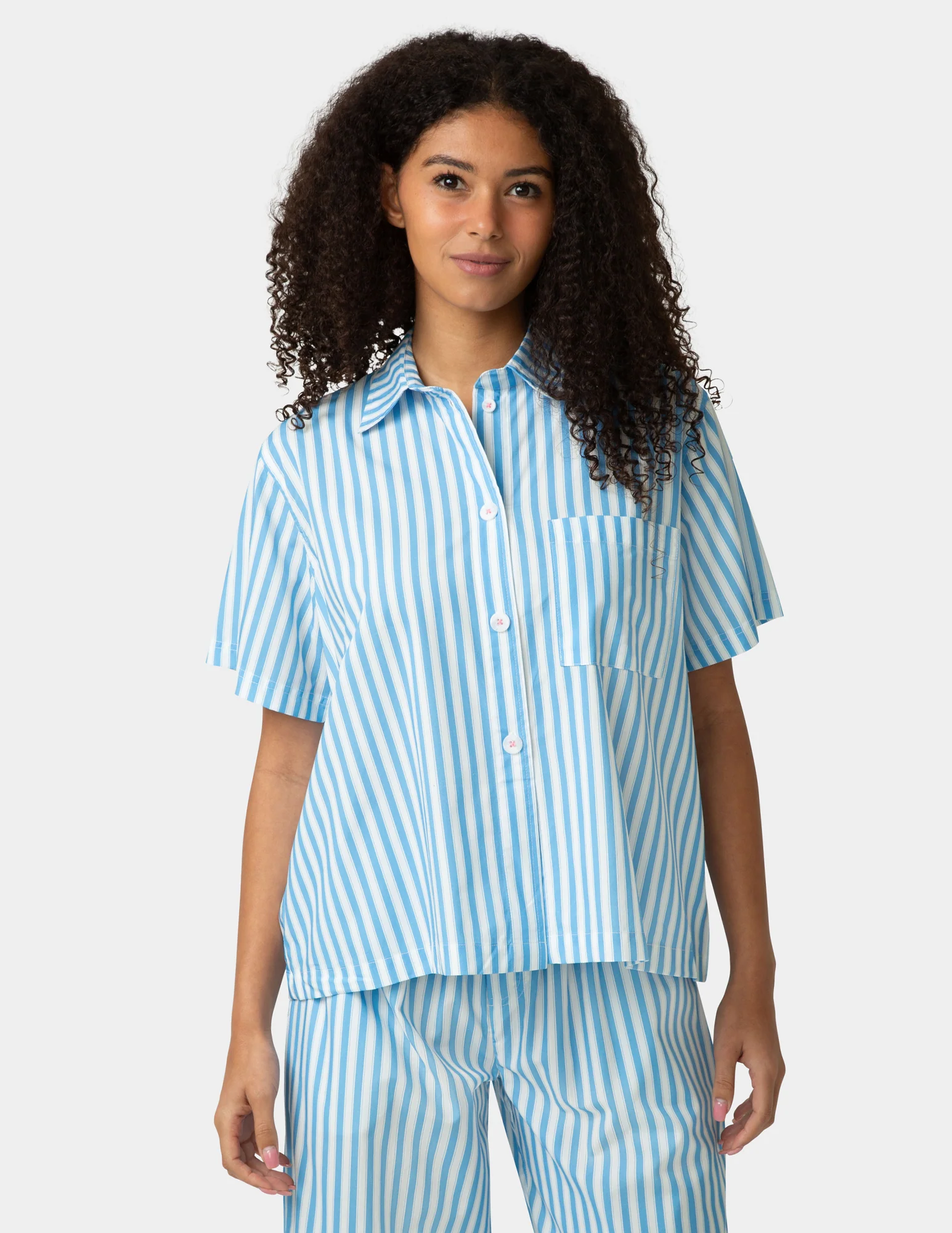 Short Sleeve Poplin Camp PJ Top