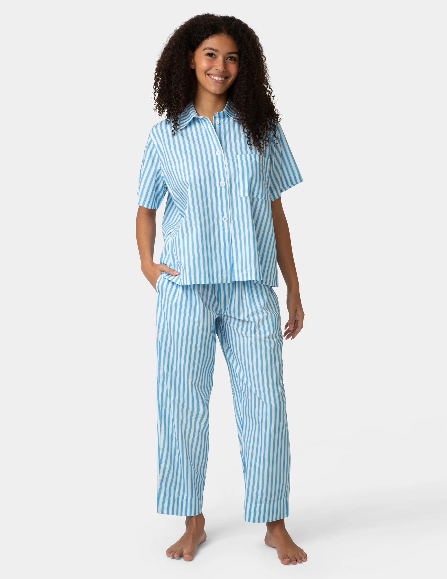 Short Sleeve Poplin Camp PJ Top - Image 2