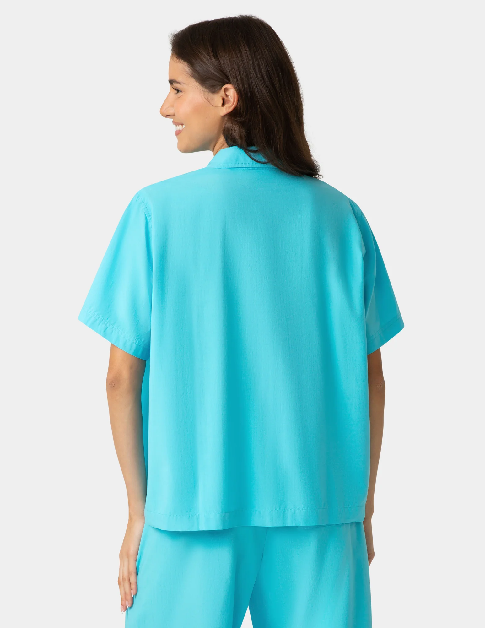 Short Sleeve Poplin Camp PJ Top - Image 3