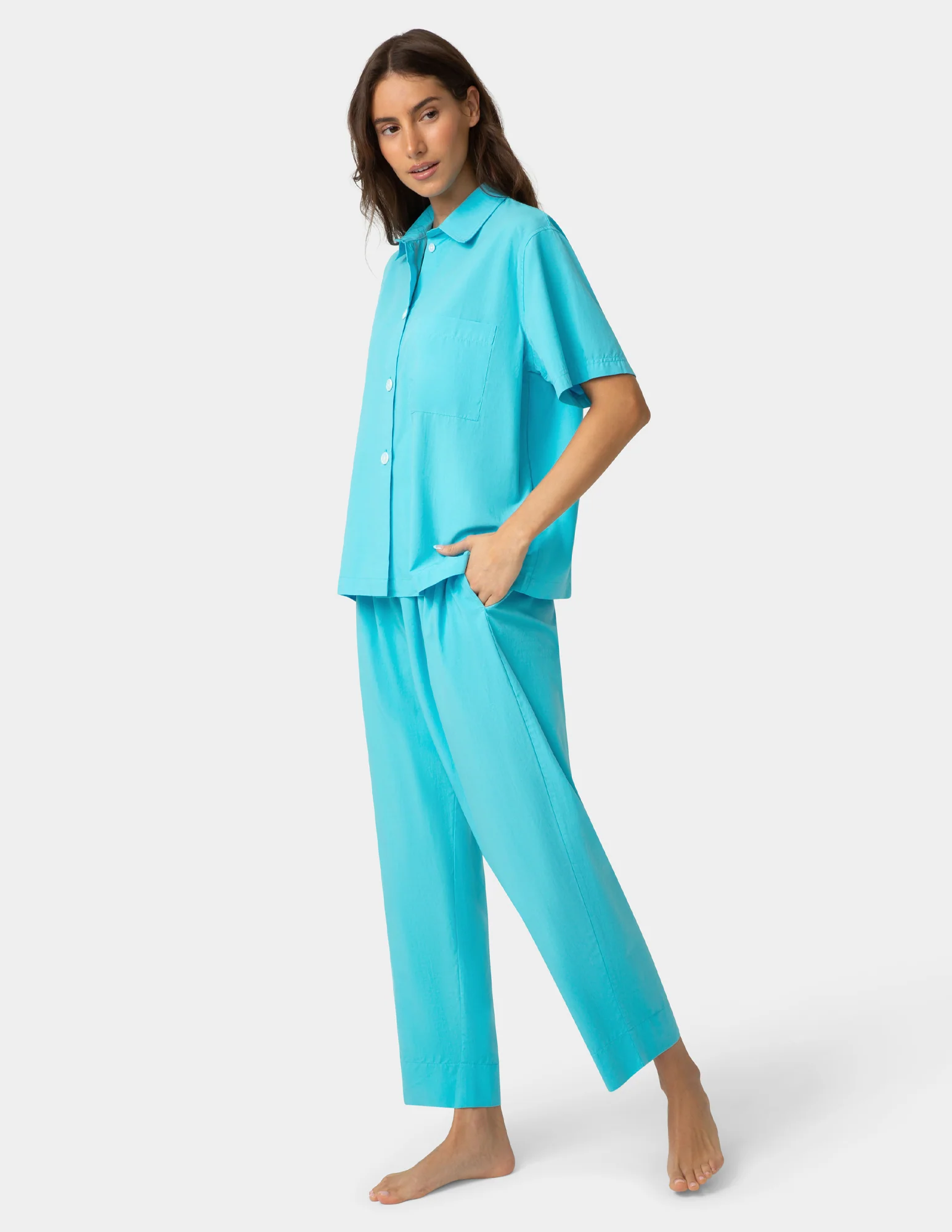 Short Sleeve Poplin Camp PJ Top - Image 4