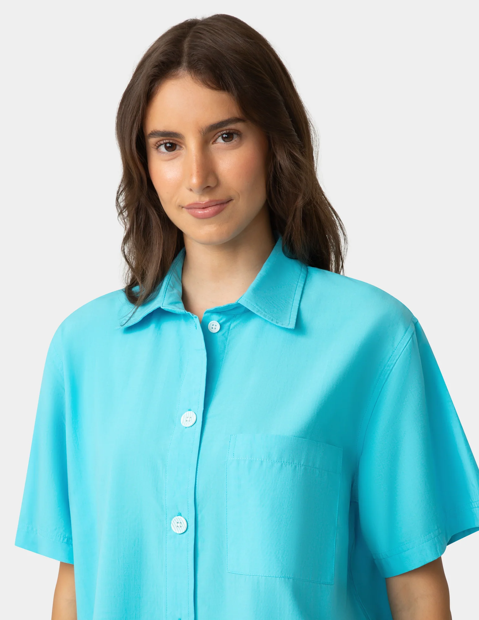 Short Sleeve Poplin Camp PJ Top - Image 5