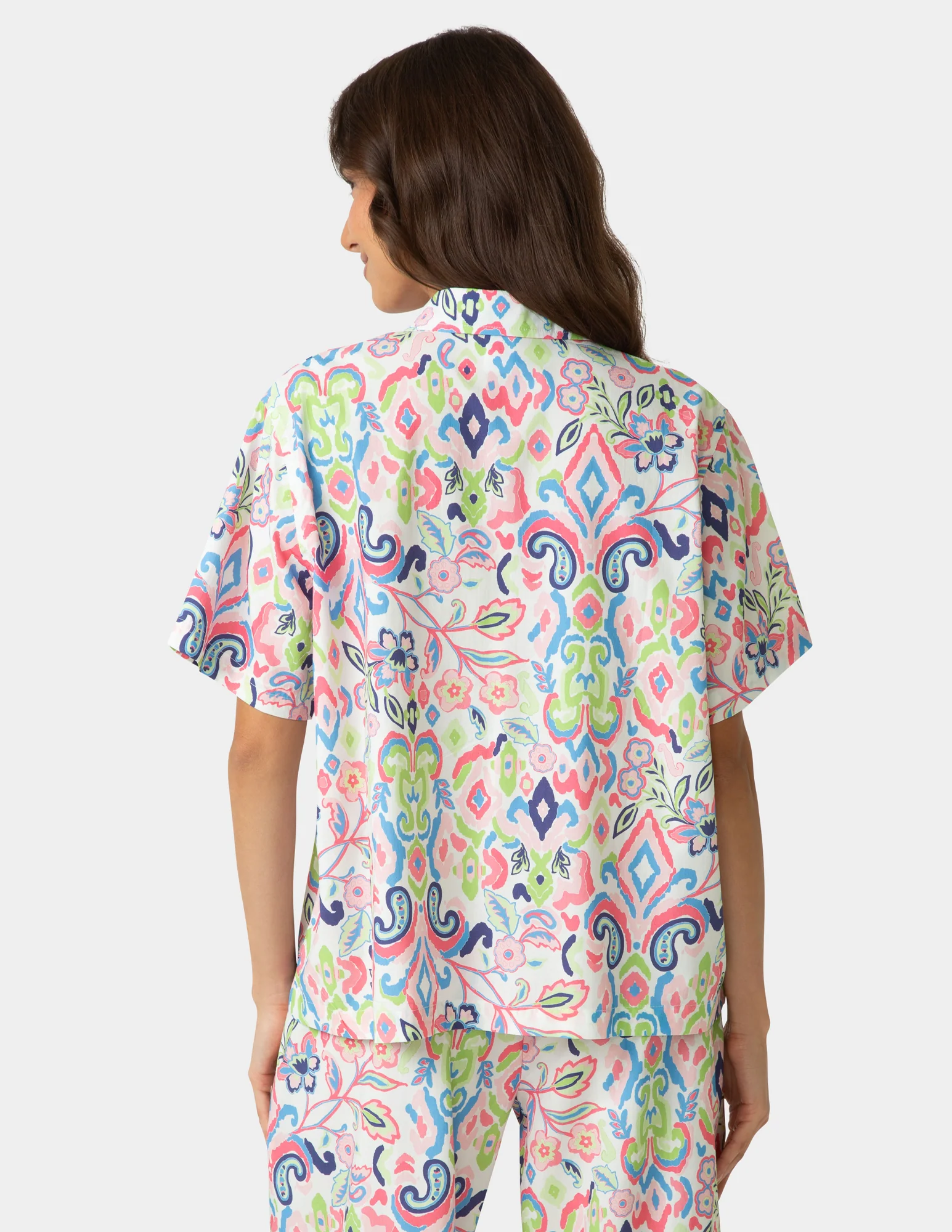 Short Sleeve Poplin Camp PJ Top - Image 3