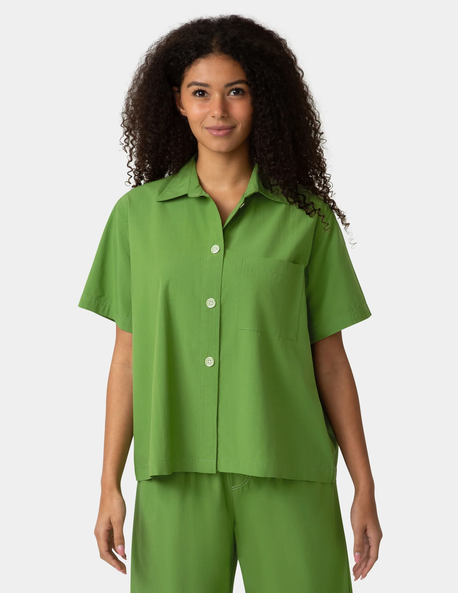 Short Sleeve Poplin Camp PJ Top