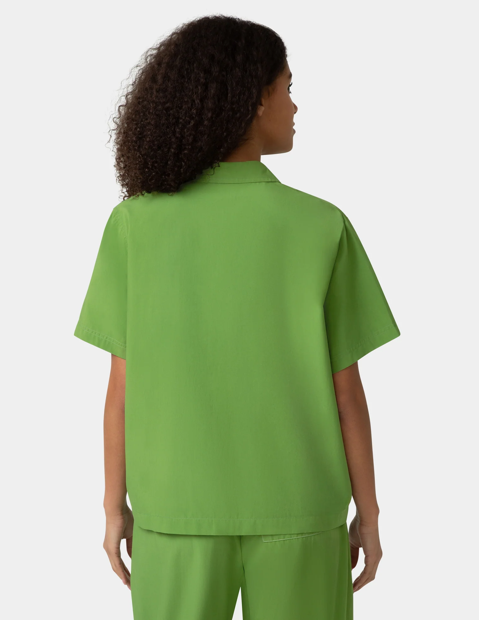 Short Sleeve Poplin Camp PJ Top - Image 3