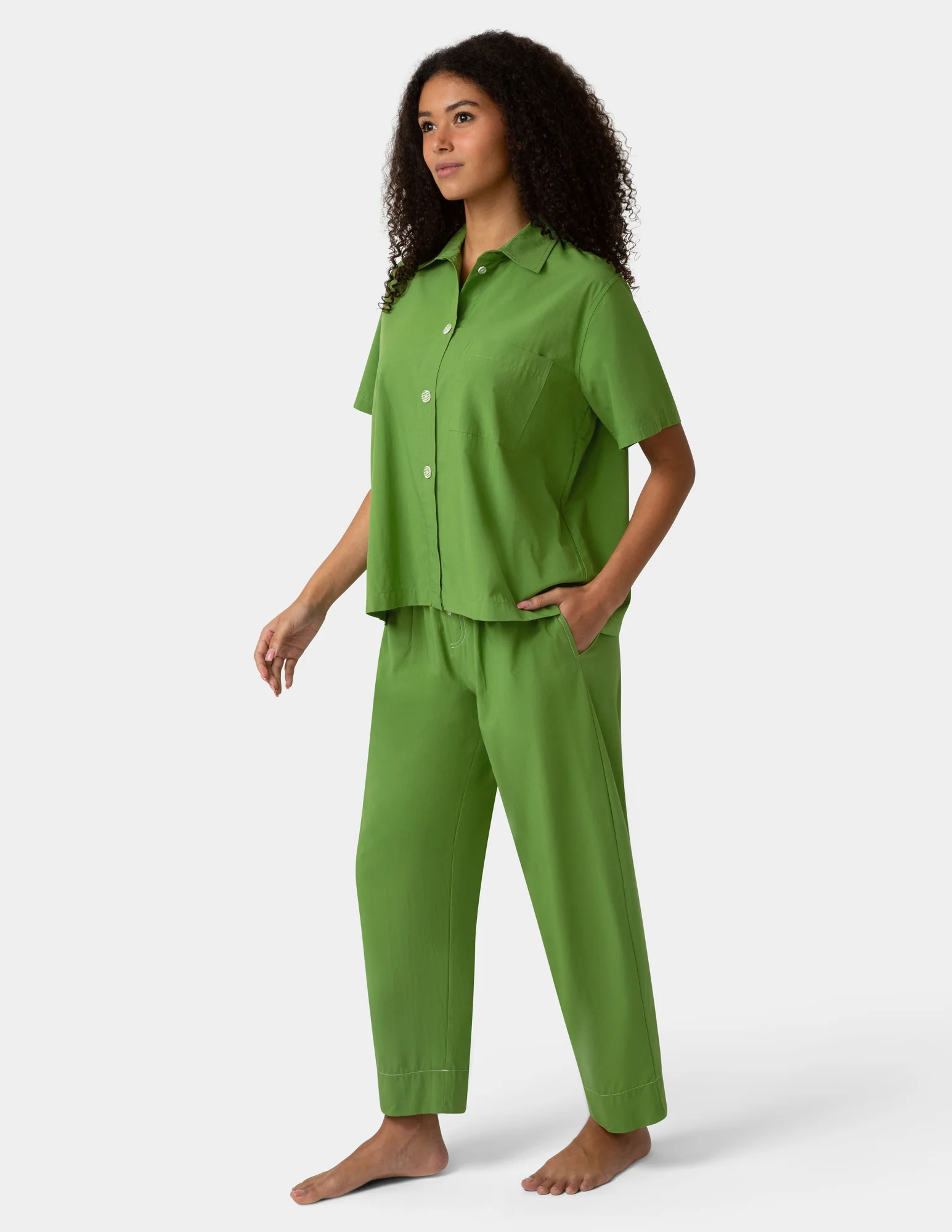 Short Sleeve Poplin Camp PJ Top - Image 5