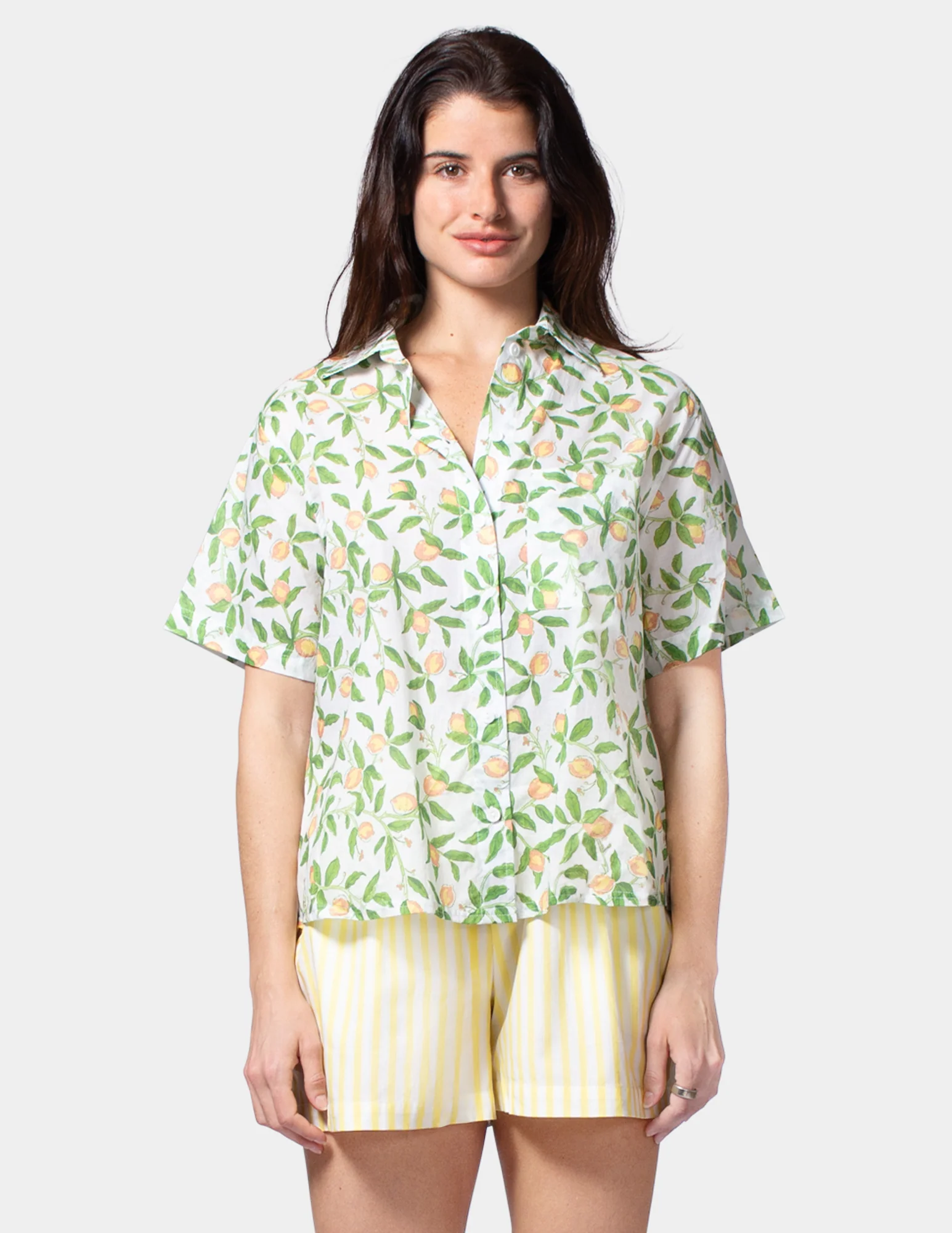 Short Sleeve Voile Camp PJ Top