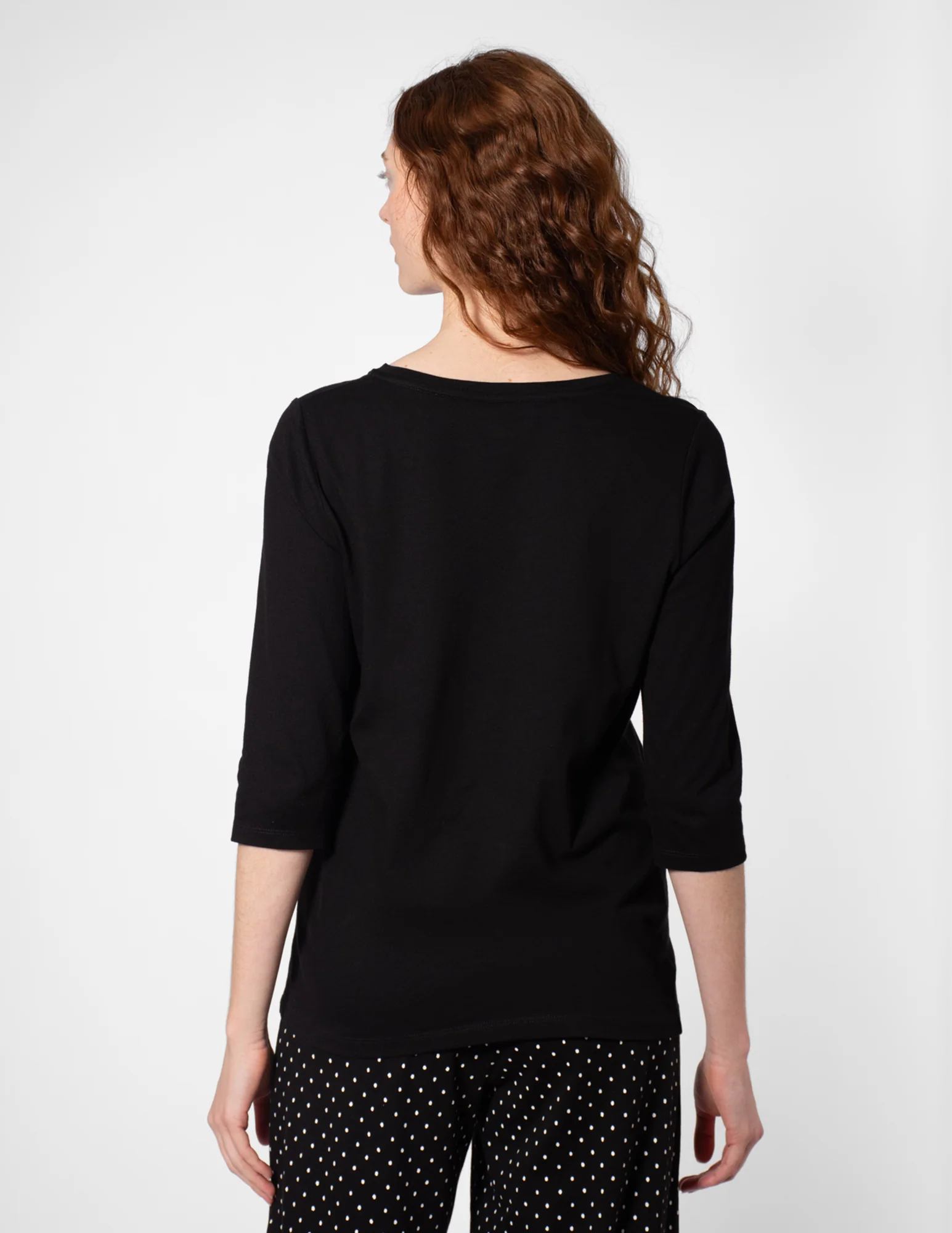 SleepWell Solid 3/4 Sleeve V-Neck Sleep Tee - Image 3