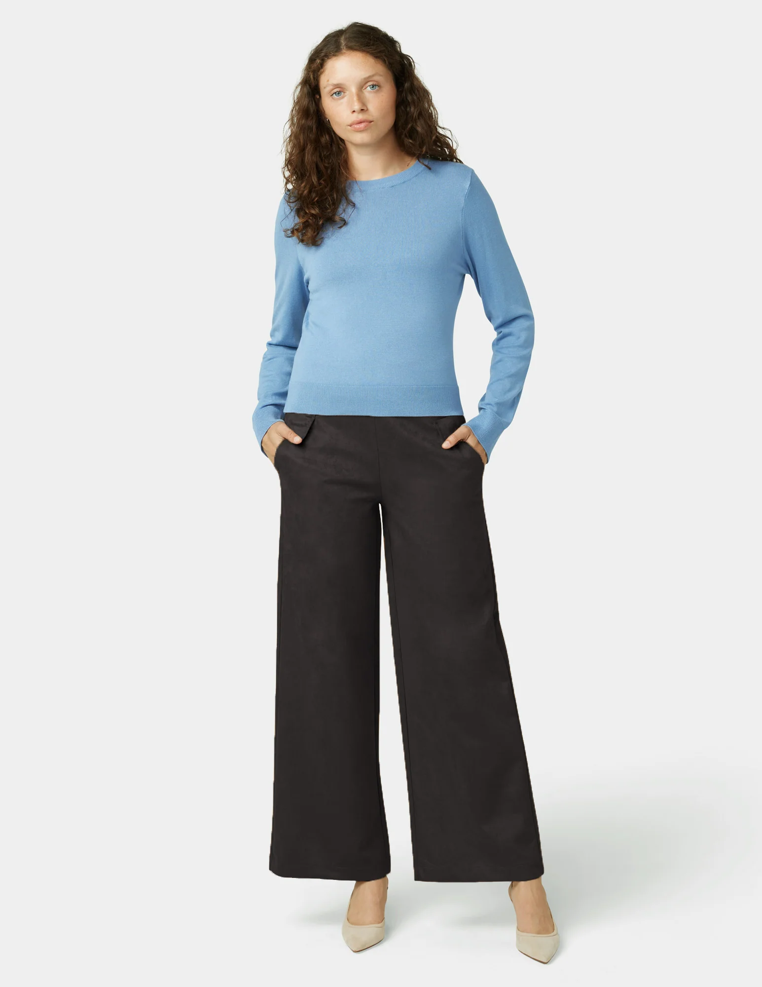 Suede Wide Leg Pant - Image 7