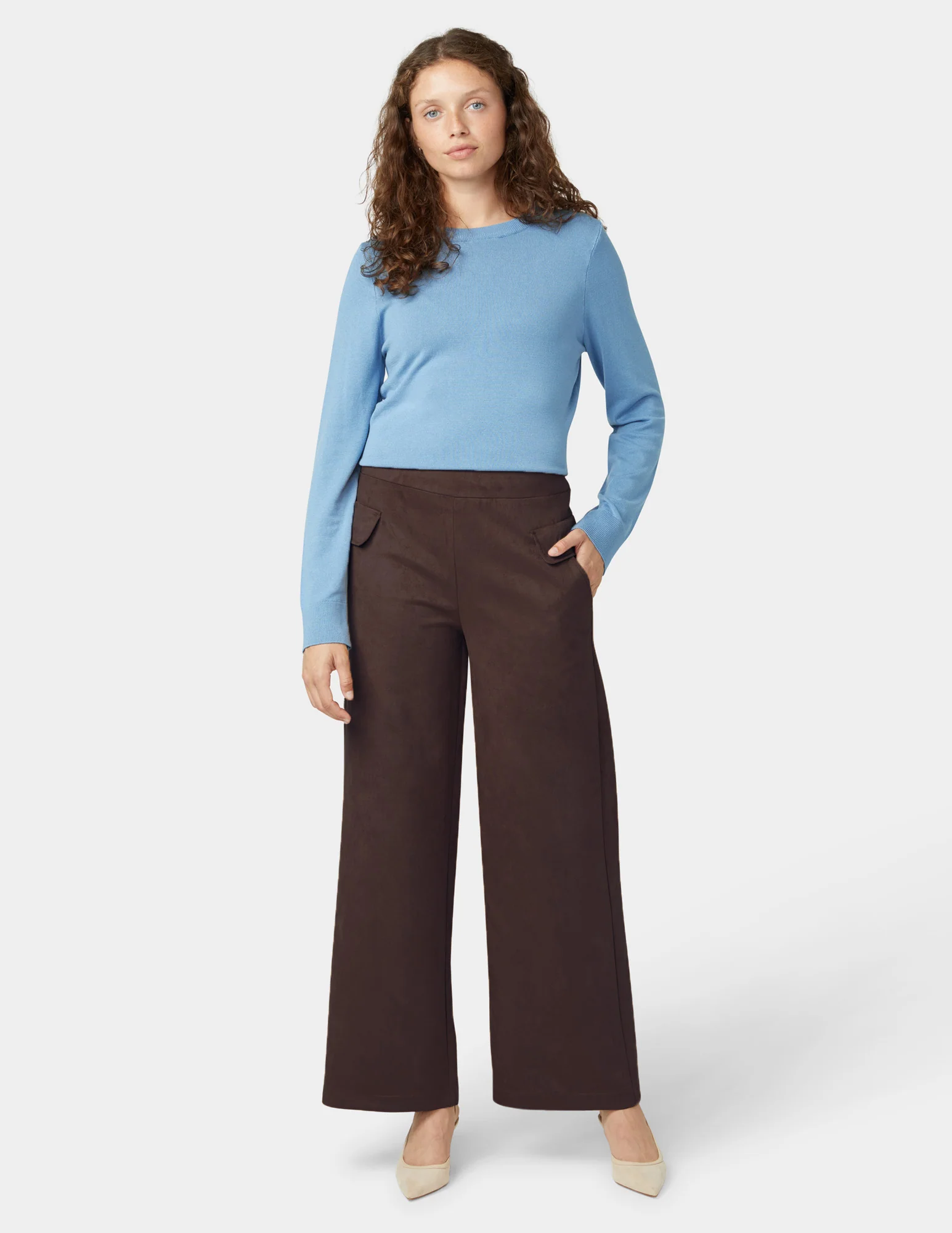 Suede Wide Leg Pant - Image 2