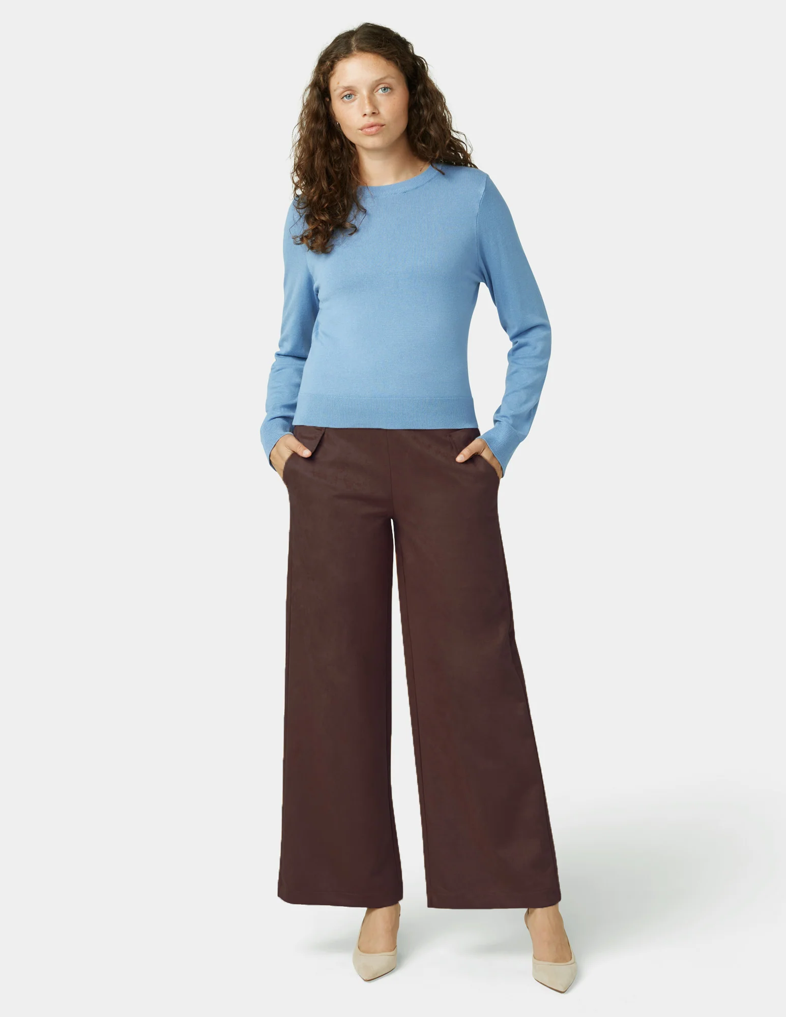 Suede Wide Leg Pant - Image 7