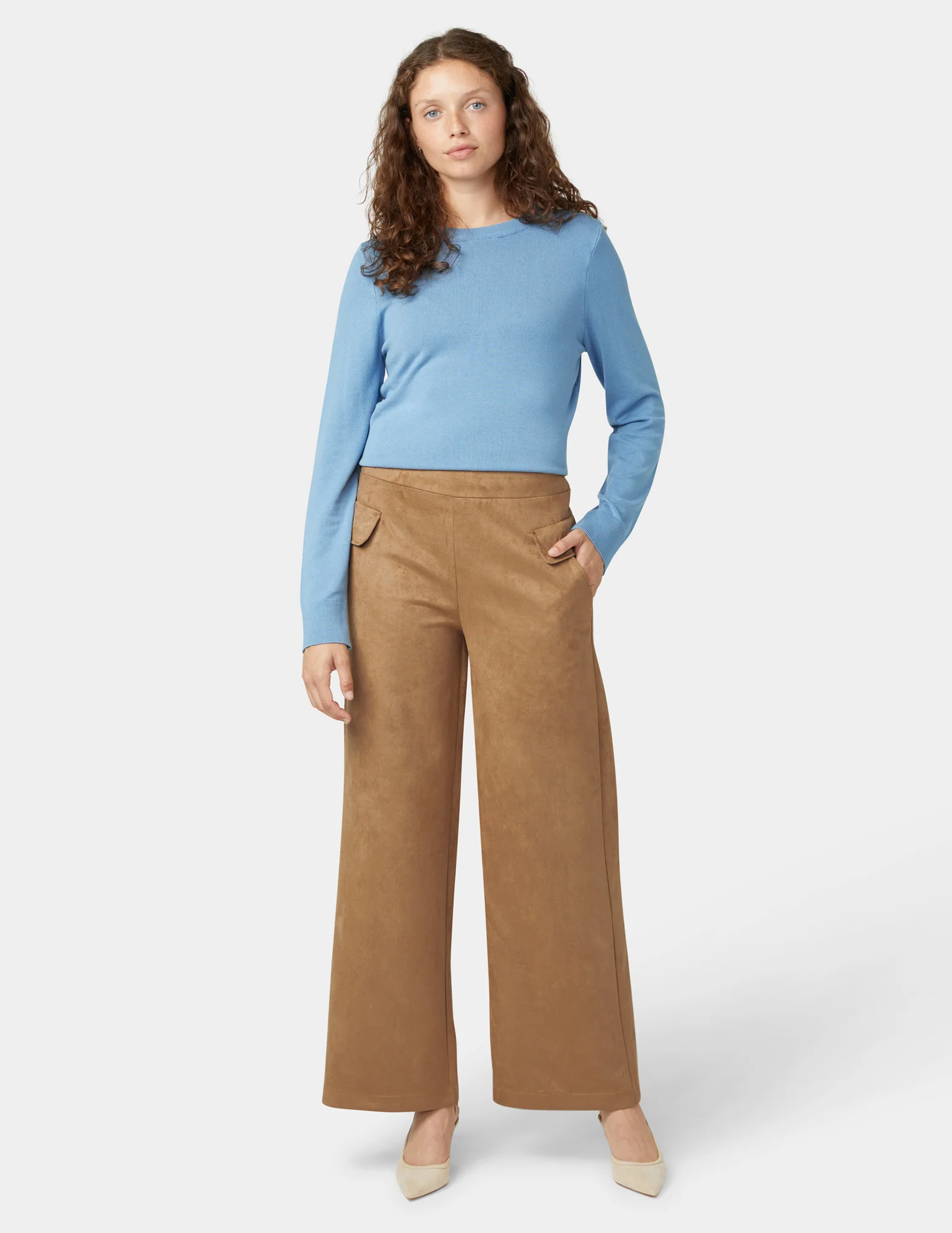 Suede Wide Leg Pant - Image 2