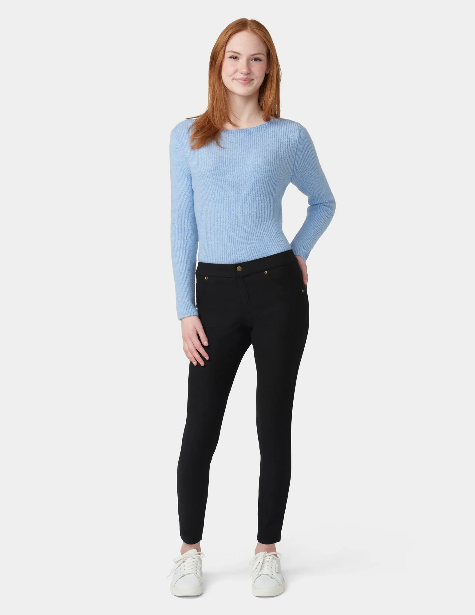 Ultra Soft Fleece Lined Denim Leggings - Image 2