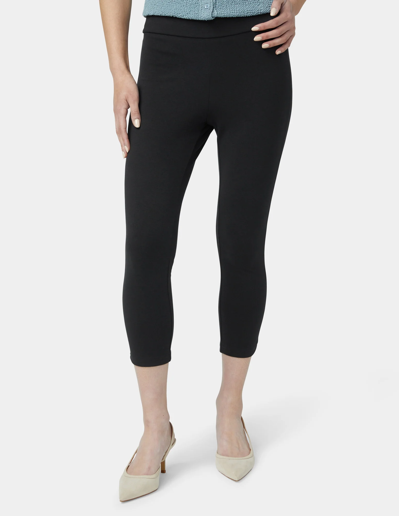 Wide Waistband Blackout Cotton Capri