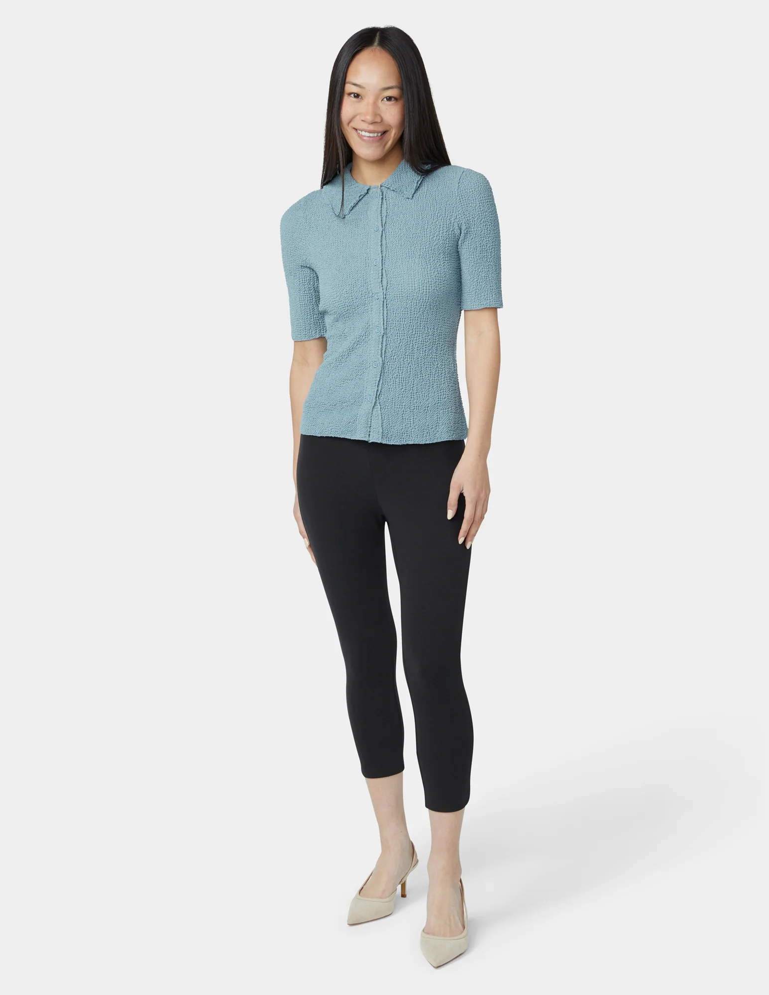 Wide Waistband Blackout Cotton Capri - Image 2