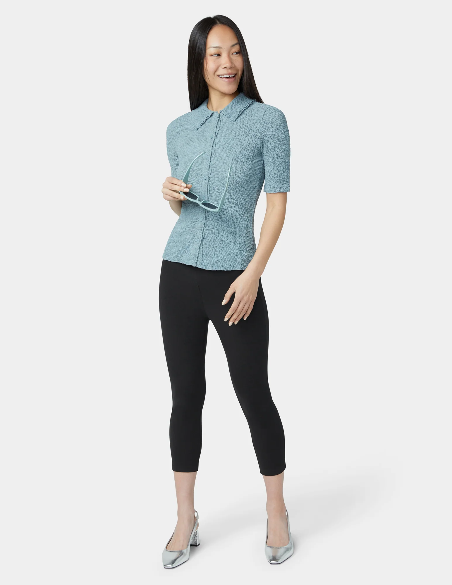 Wide Waistband Blackout Cotton Capri - Image 7