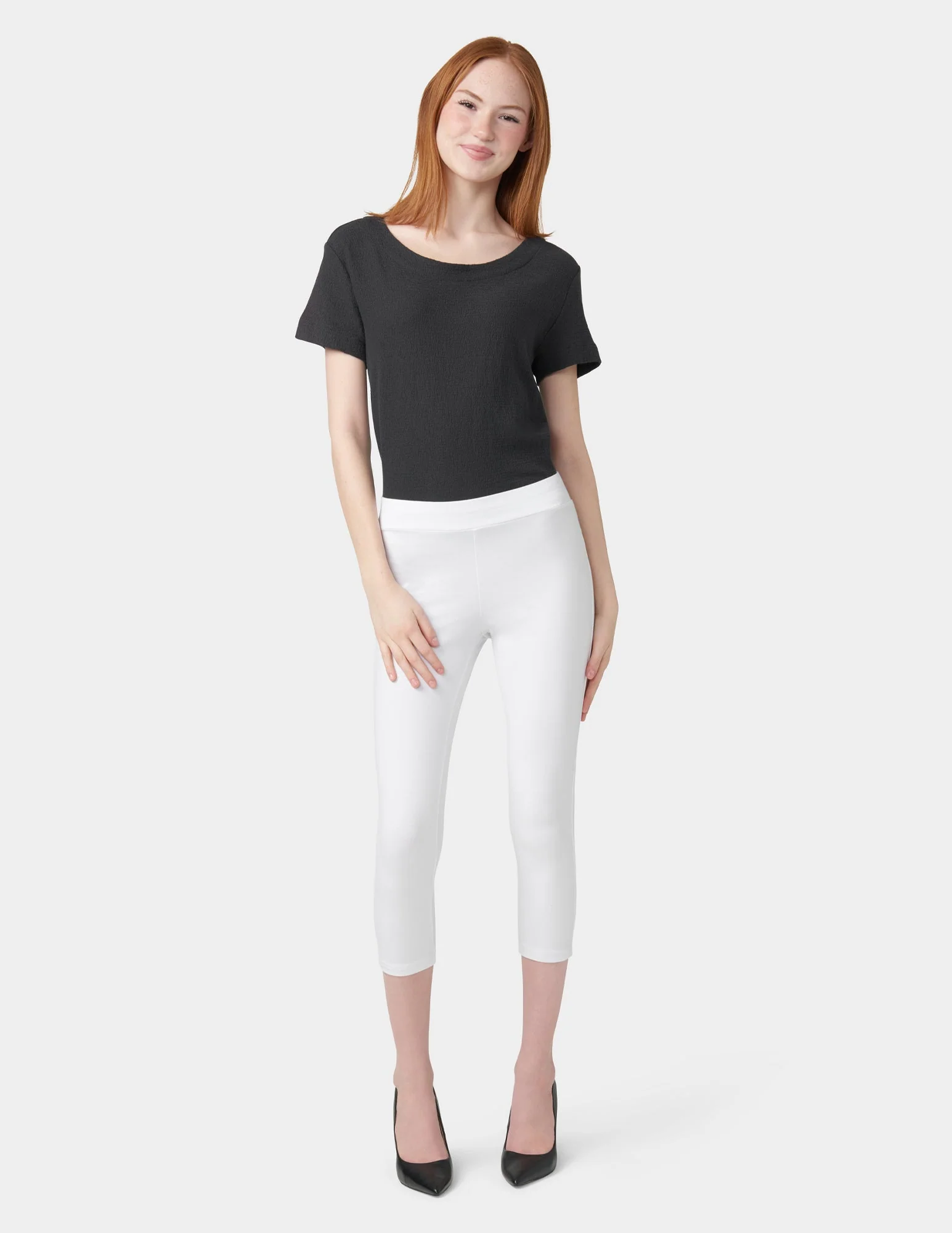 Wide Waistband Blackout Cotton Capri - Image 2